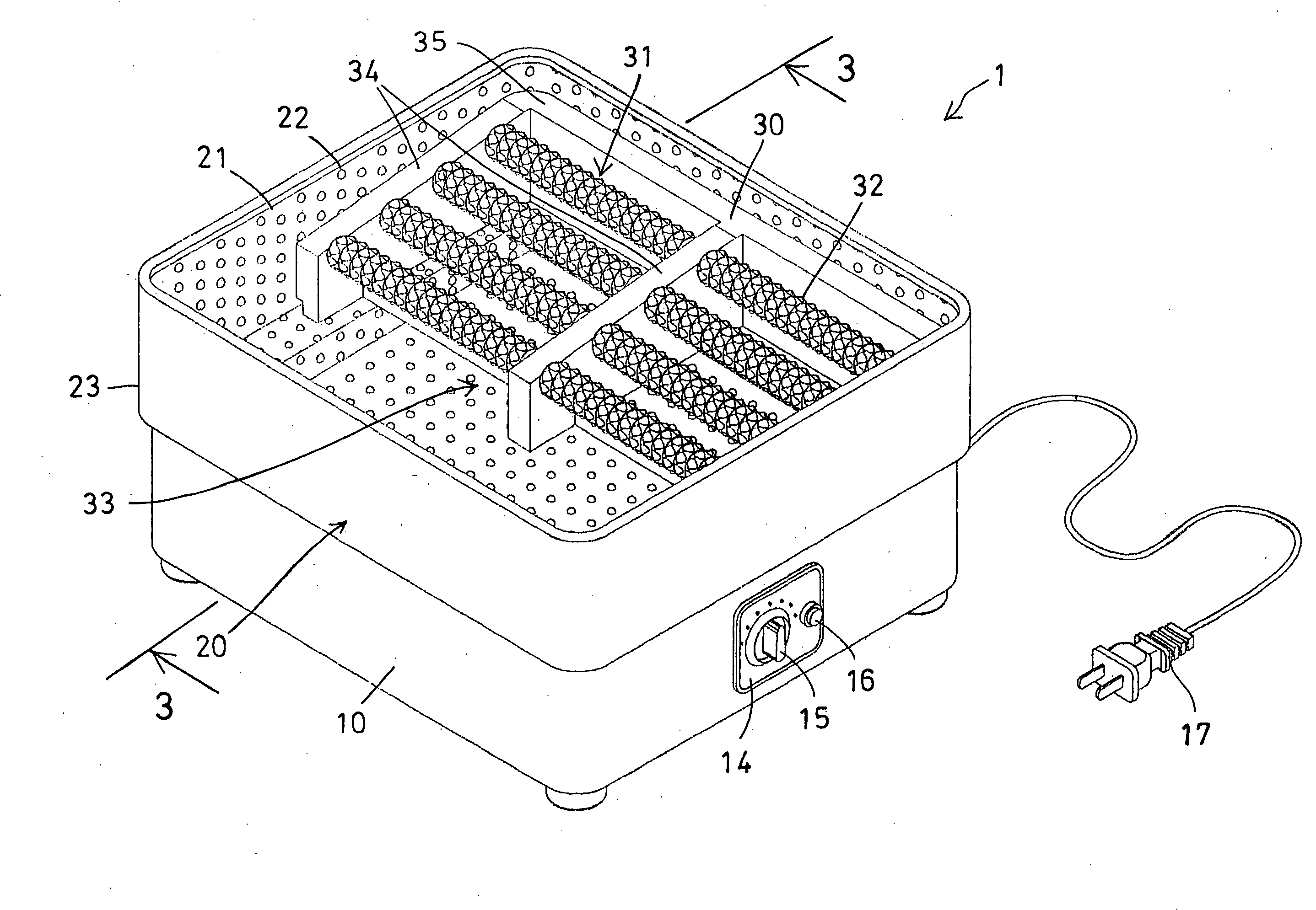 Foot soak tray having massage device