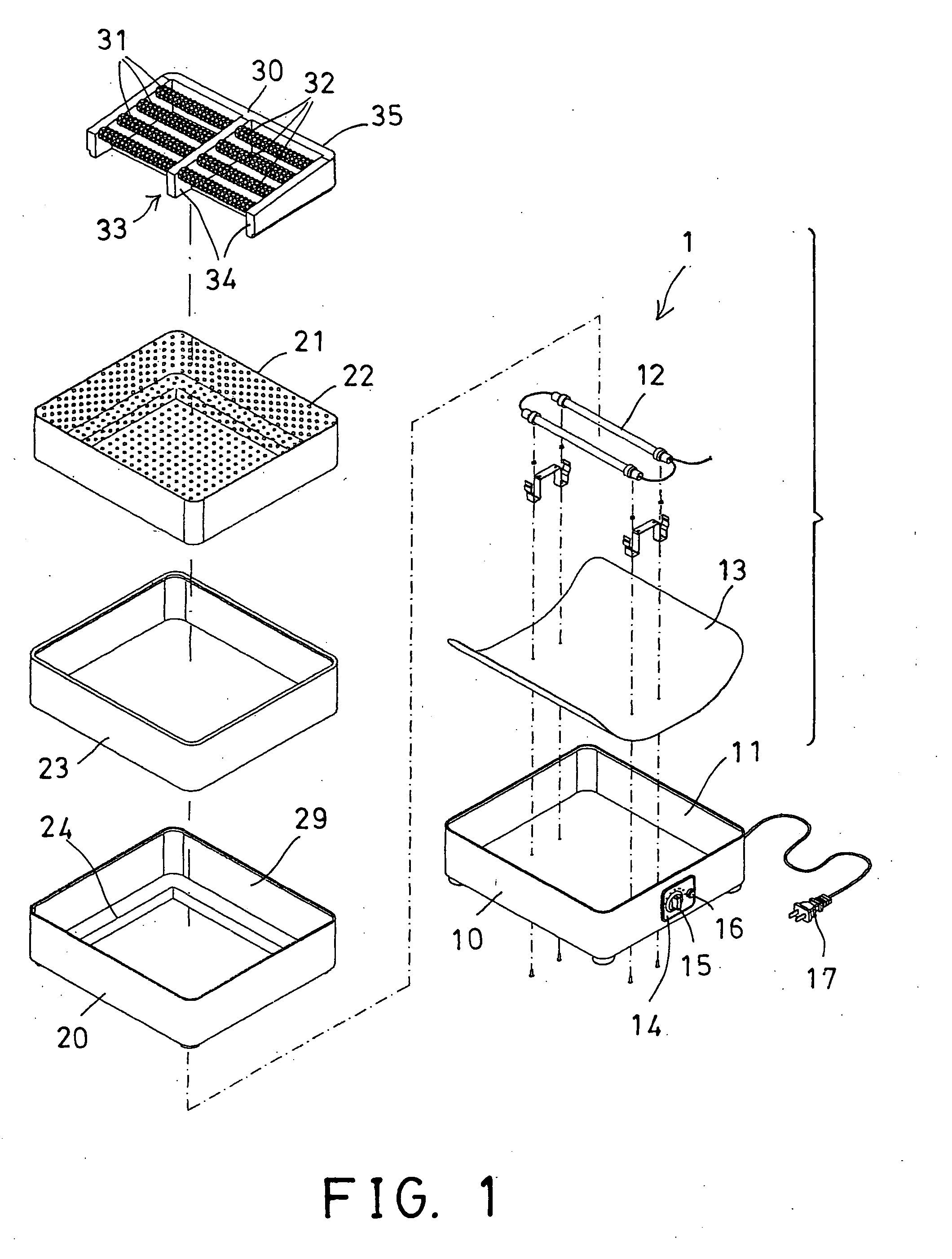 Foot soak tray having massage device