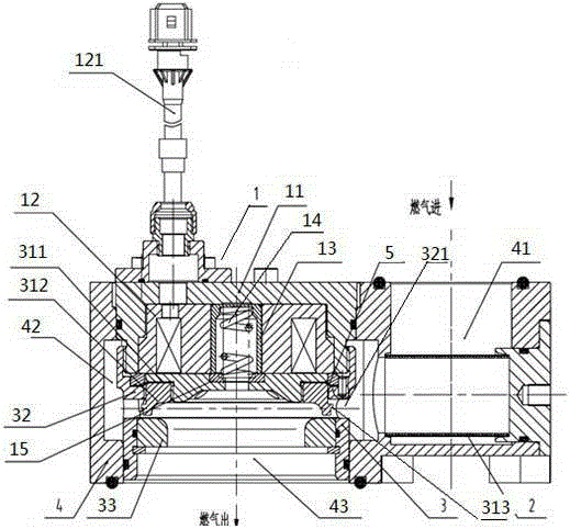 Electric control gas injection valve for engine