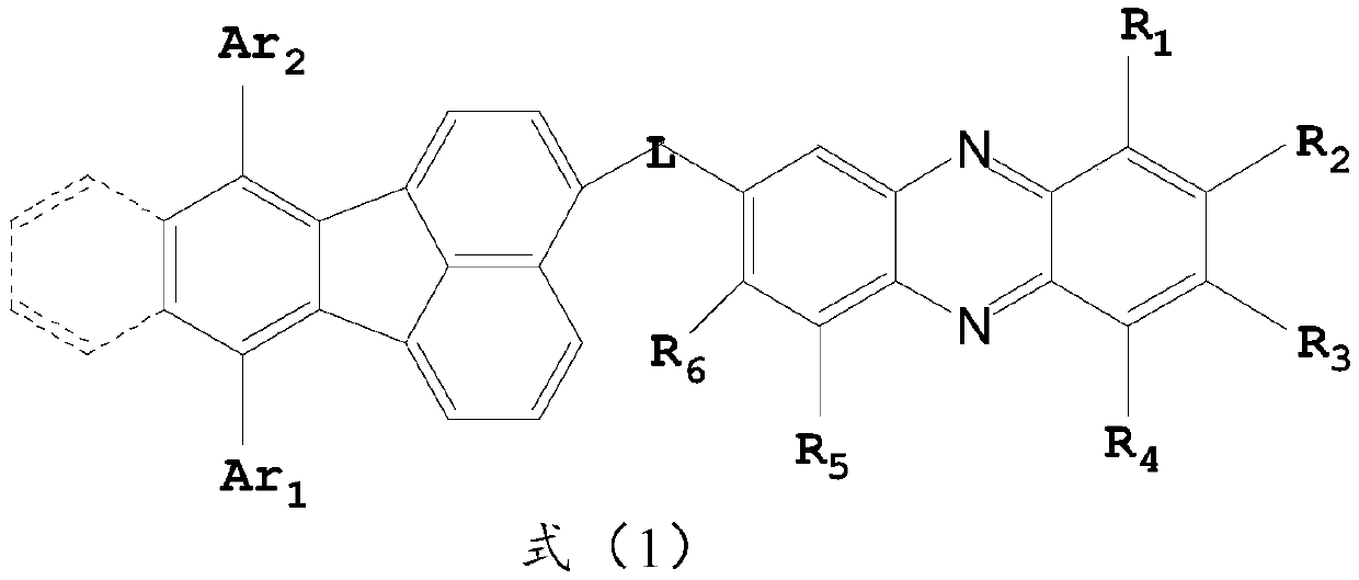 Phenazine group substituted polycyclic aromatic hydrocarbon derivative and application thereof