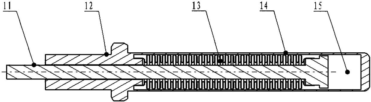 Method for checking service life of liquid-filled sensitive element and special tool part therefor