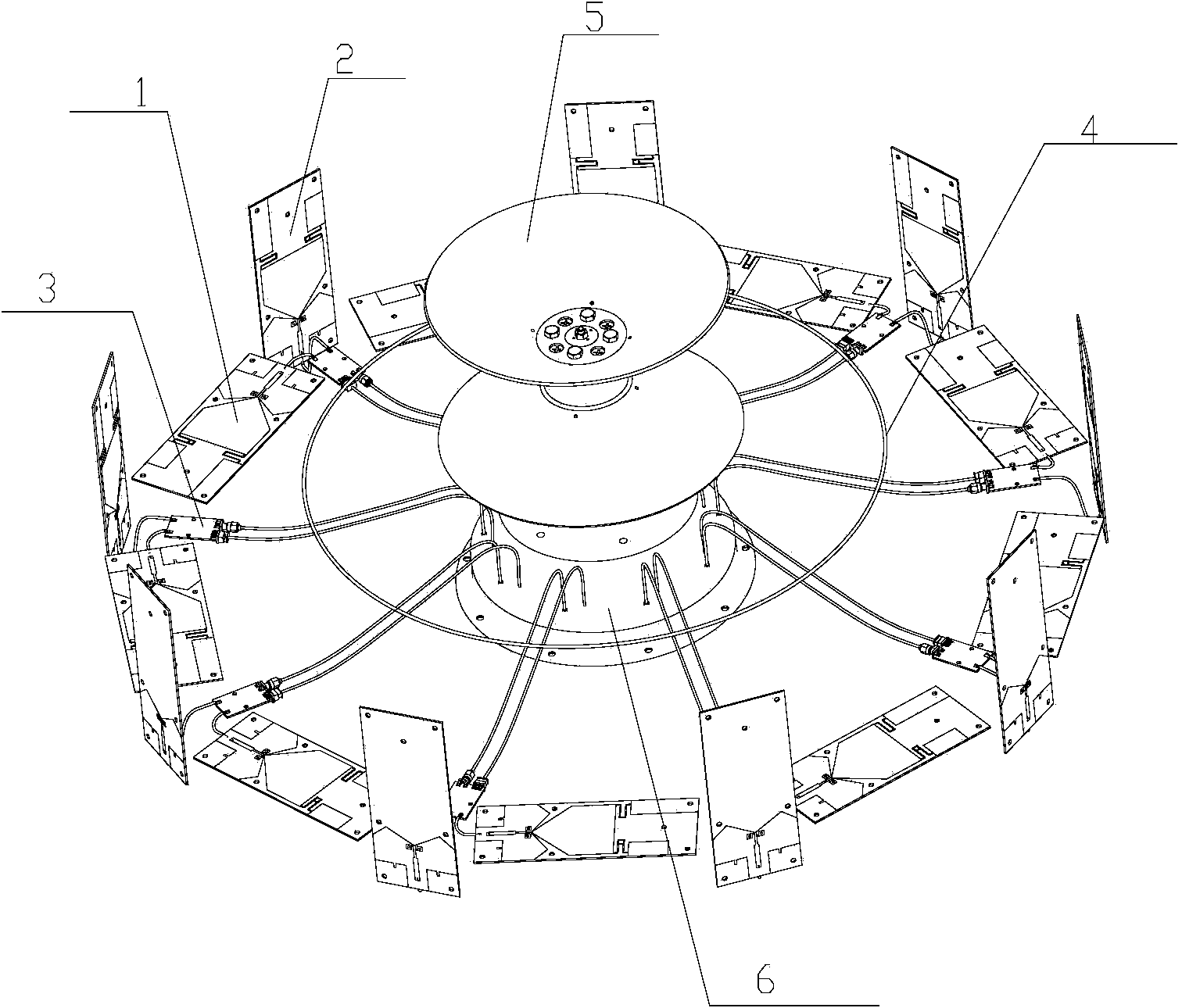 Passive direction-finder antenna array of phase interferometer and phase interferometer