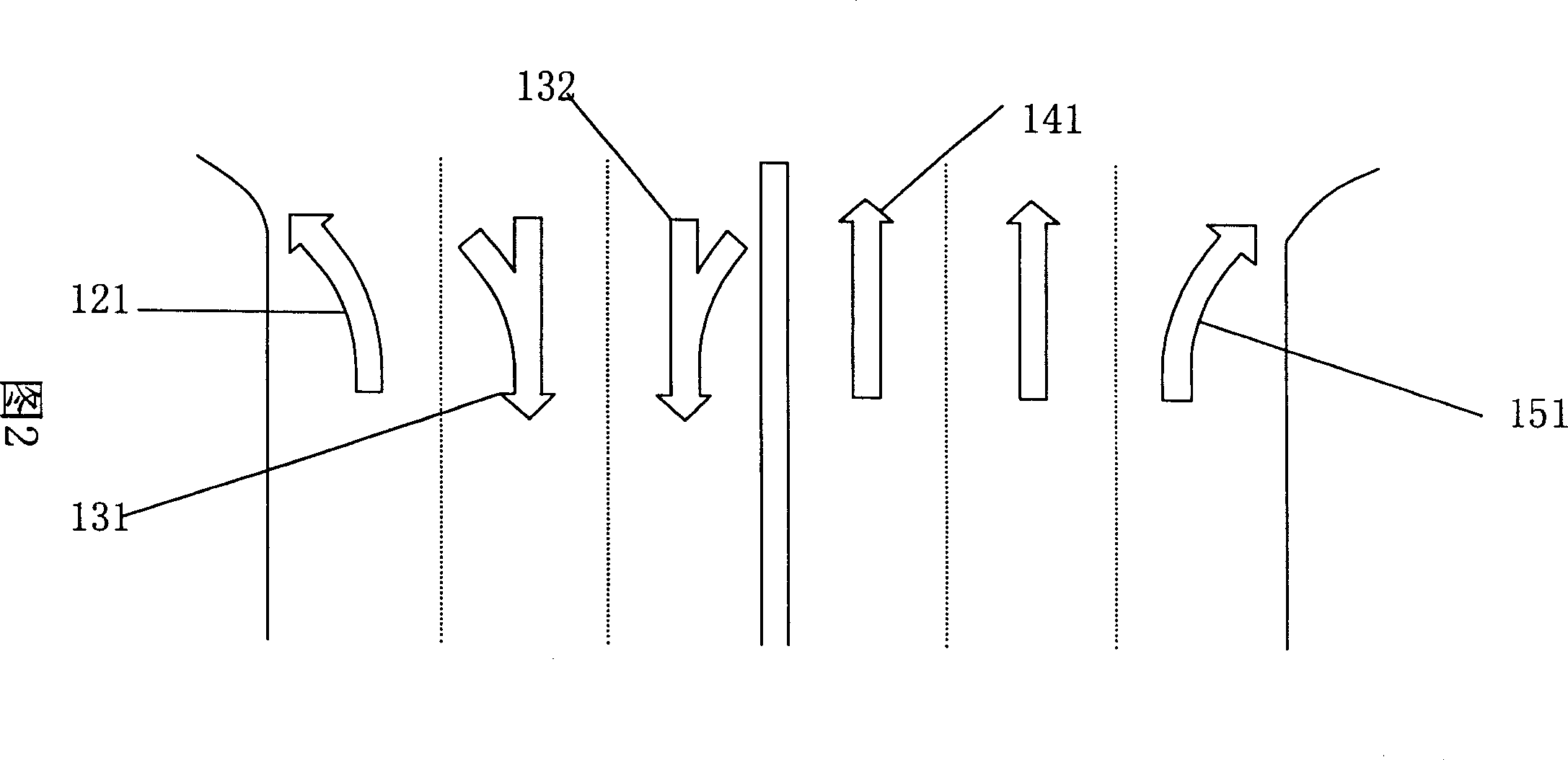 Road equipment, signal lamp control and passing method for full circulation method crossroad