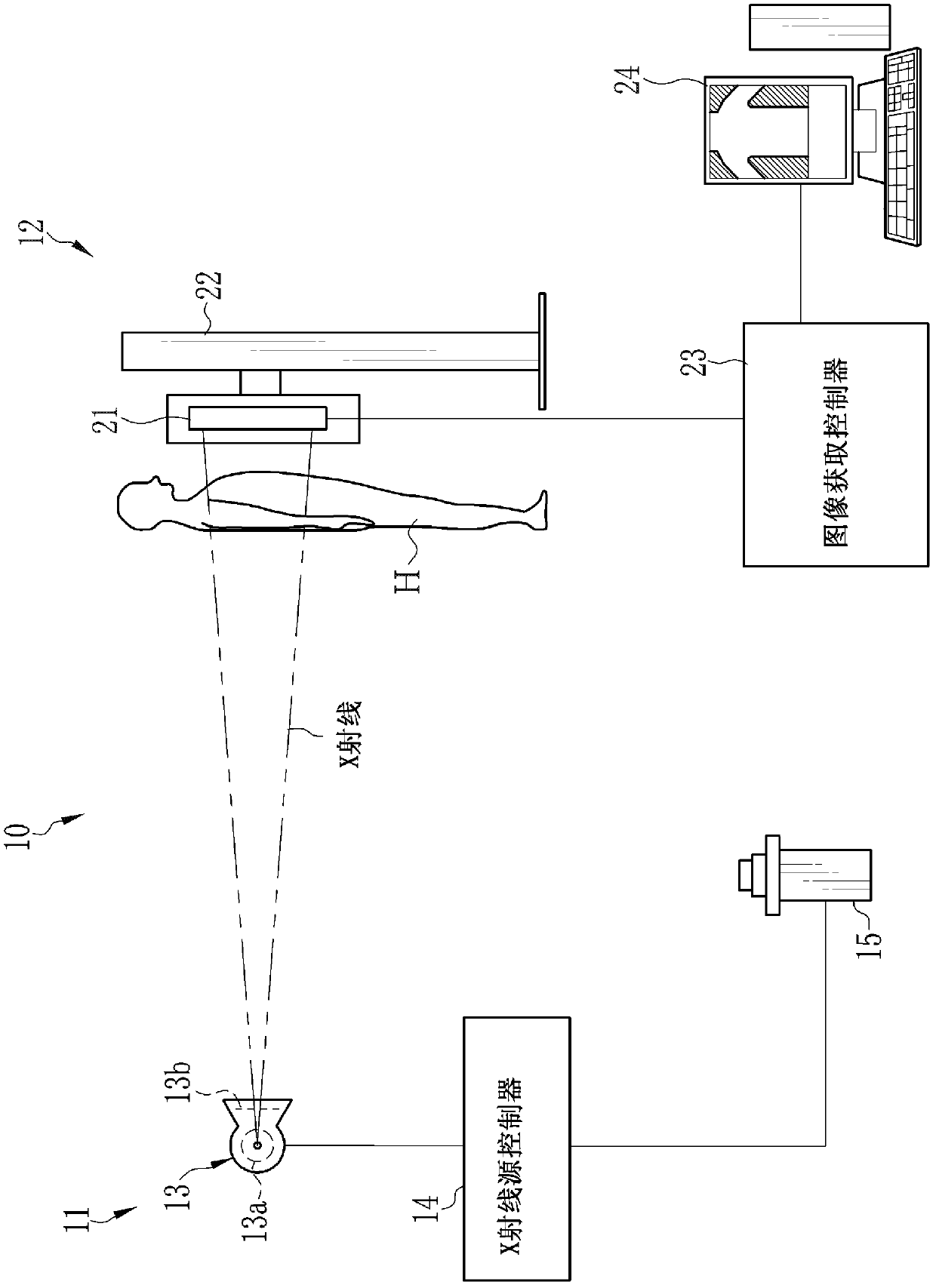 Radiographic image detector and gain setting method for radiographic image detector