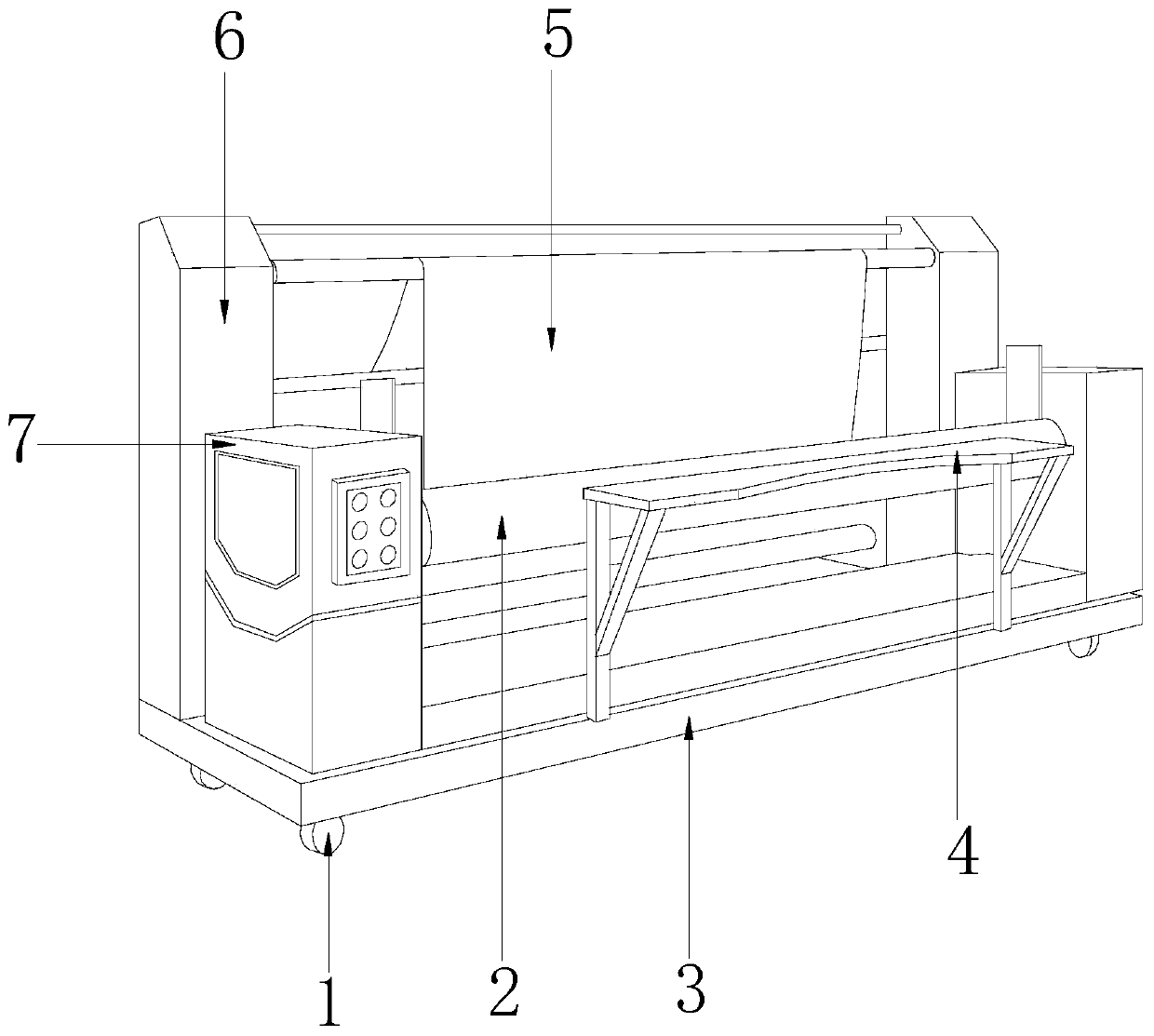 Large-roll cloth winding and unwinding machine based on circular dragging principle