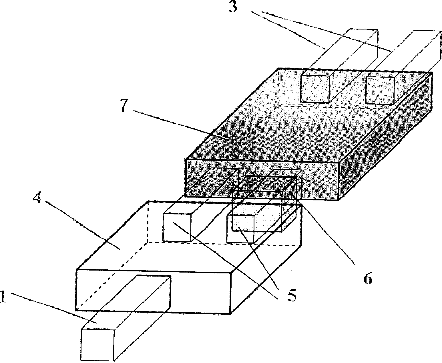 Waveguide type non-reciprocal beam splitter member