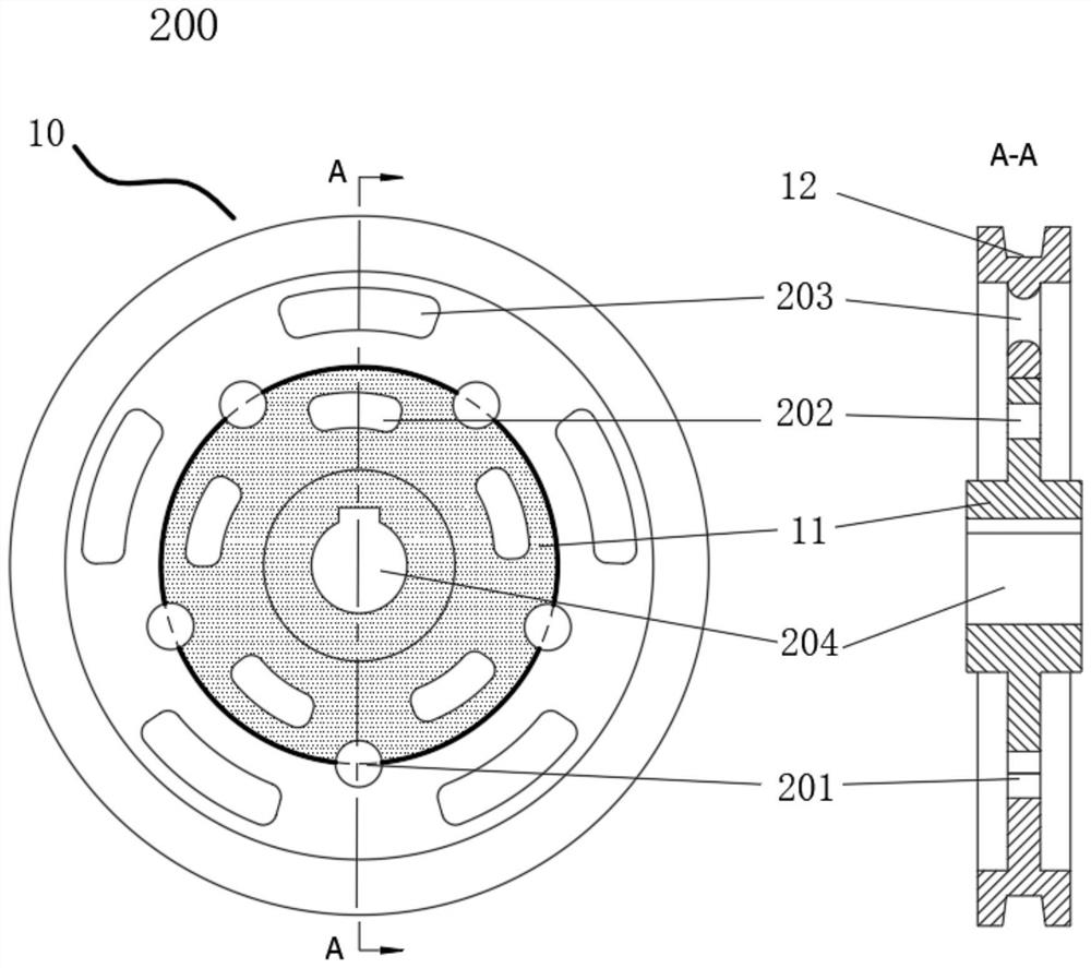 Lightweight aluminum matrix composite transmission disc for chain and belt transmission device