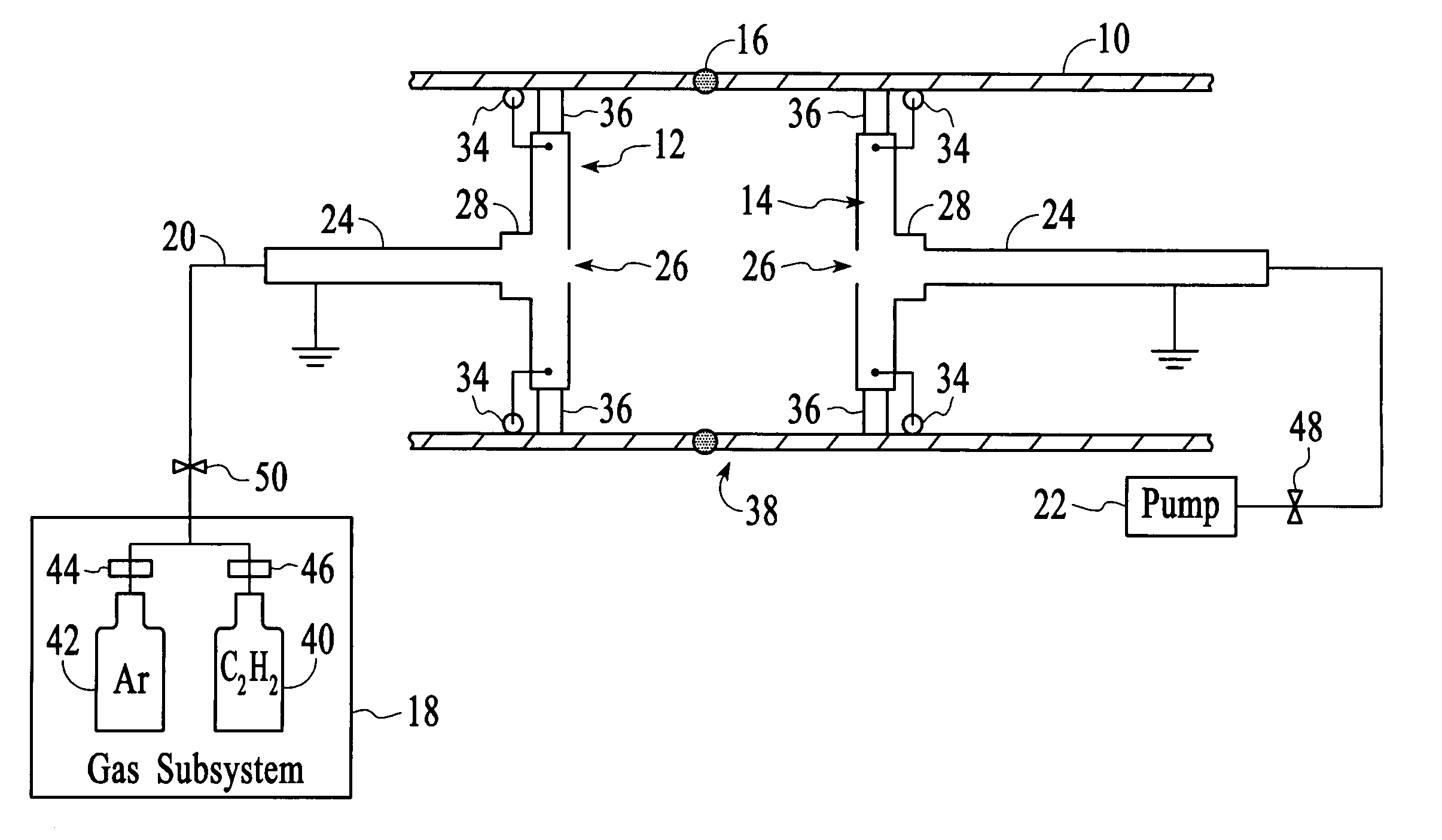 Method and system for coating sections of internal surfaces