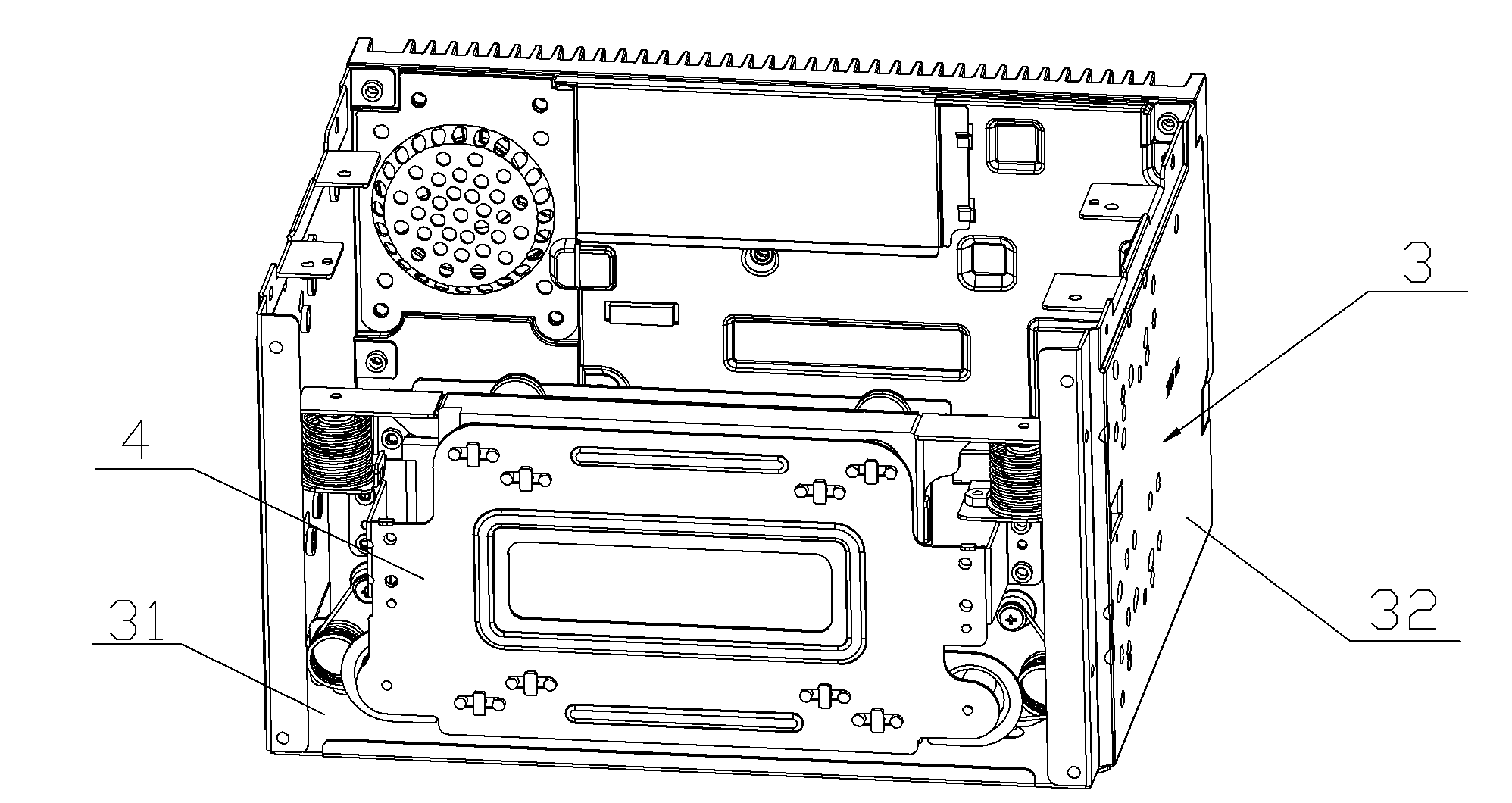 Vehicle-mounted computer hard disk shock absorption mechanism