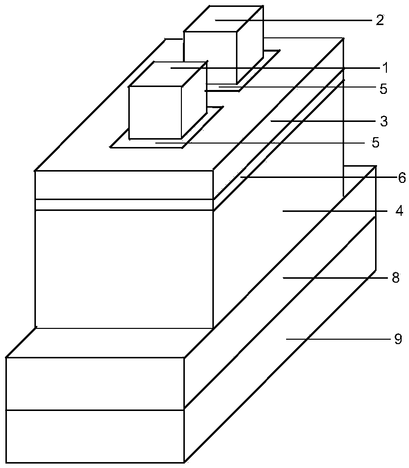 High-integration-level source, drain and gate auxiliary control U-shaped channel high-mobility-ratio junction-free transistor shaped like Chinese character 'ri'