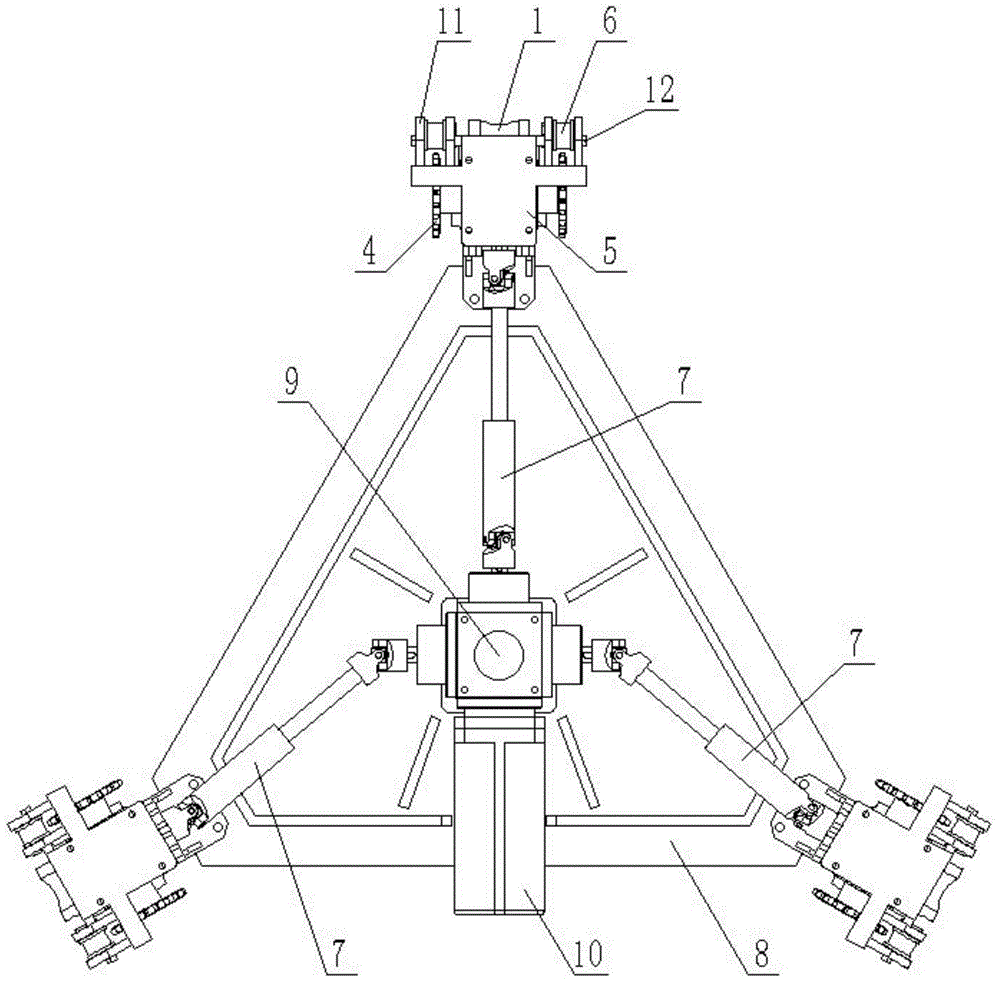 A three-column gantry support climbing device