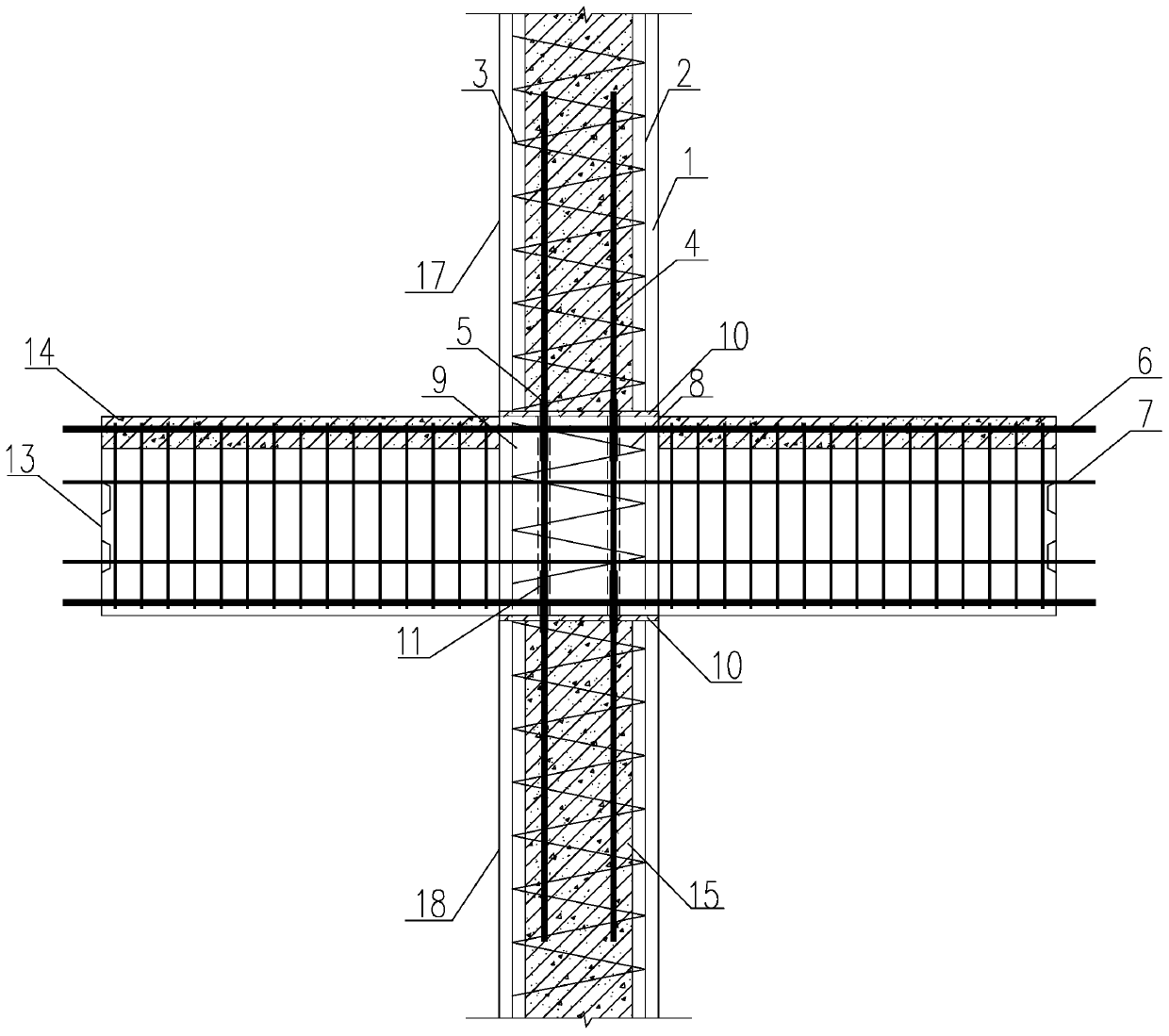 Prefabricated column of assembly type concrete building structure and beam and column joint with same