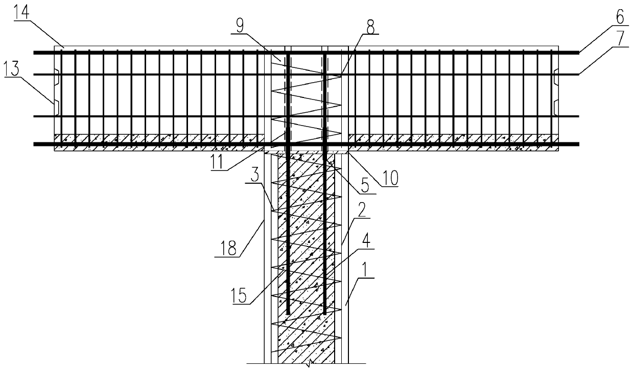 Prefabricated column of assembly type concrete building structure and beam and column joint with same