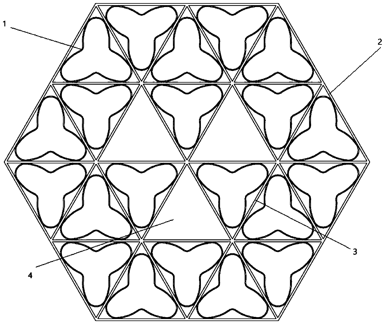 Strip-lattice cell combined type positioning grid