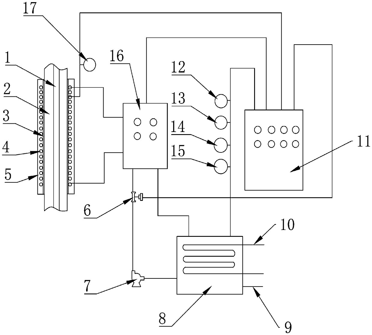 Electromagnetic scale-inhibiting and descaling device and evaporating system