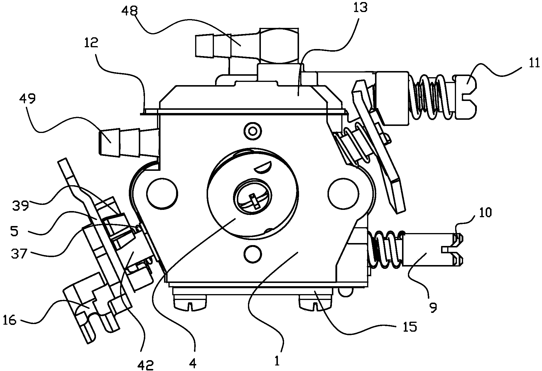 Carburetor with air channel