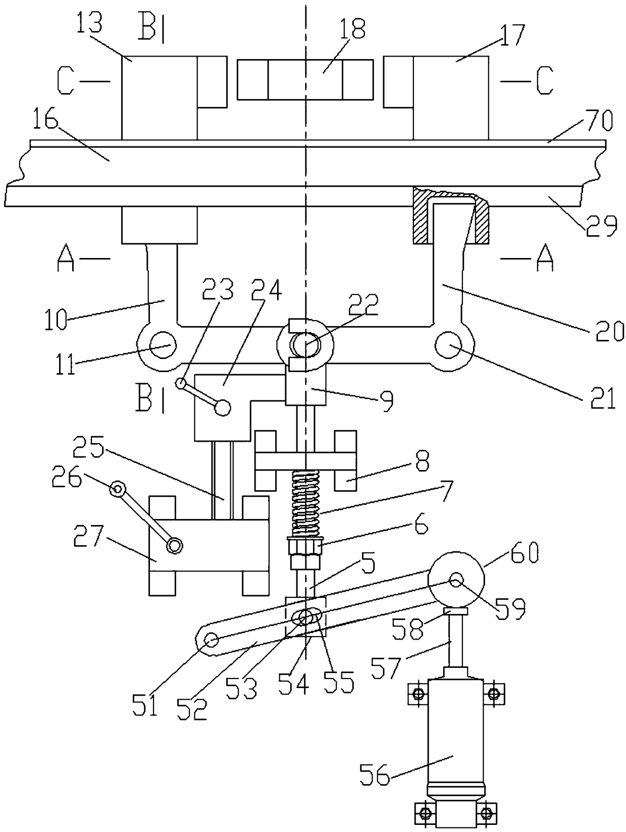 Rack and pinion lifting equipment horizontal electromagnetic lever safety brake device
