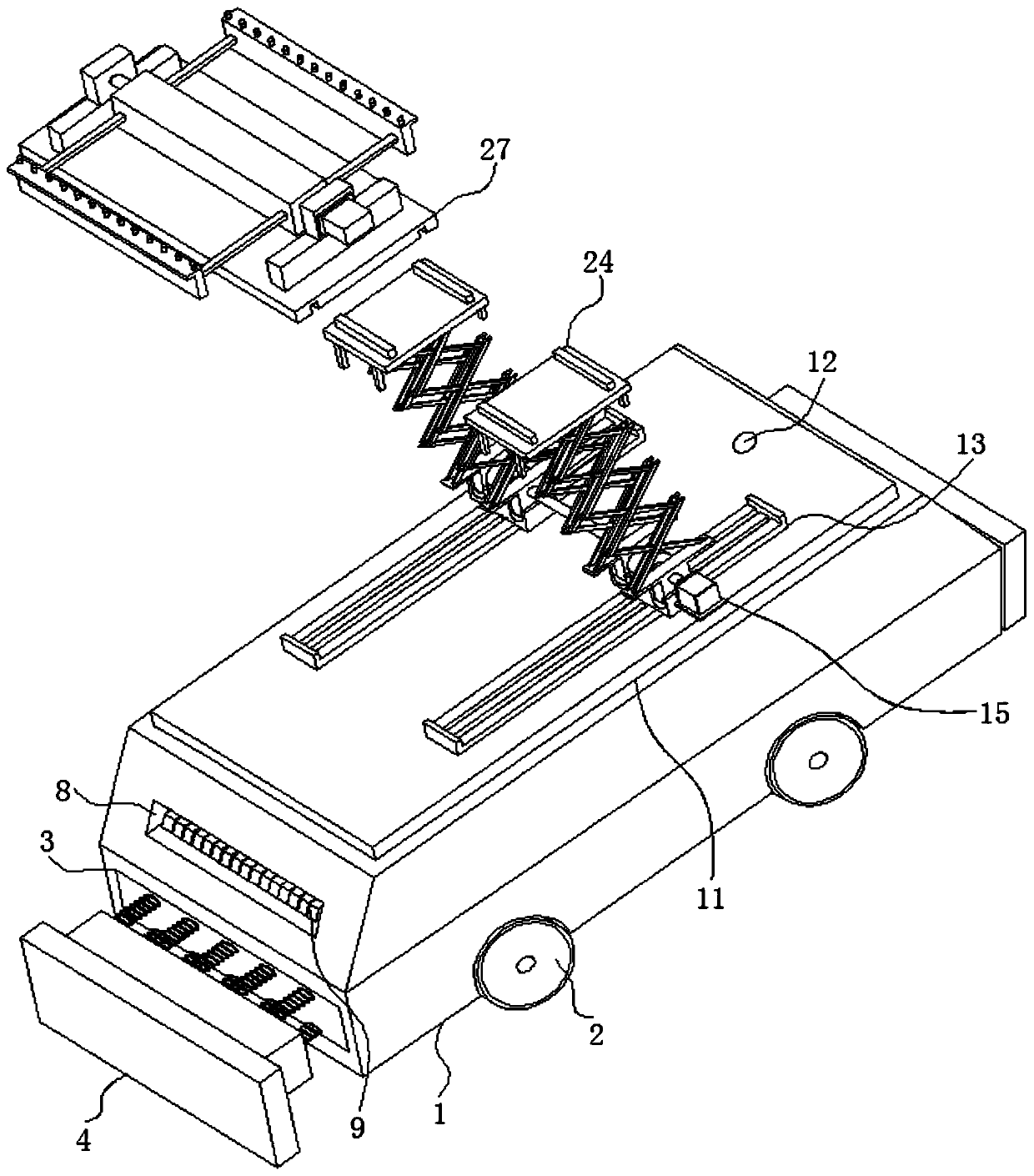 Rotatable and turning Lifting AGV (automatic guided vehicle) with laser guiding function