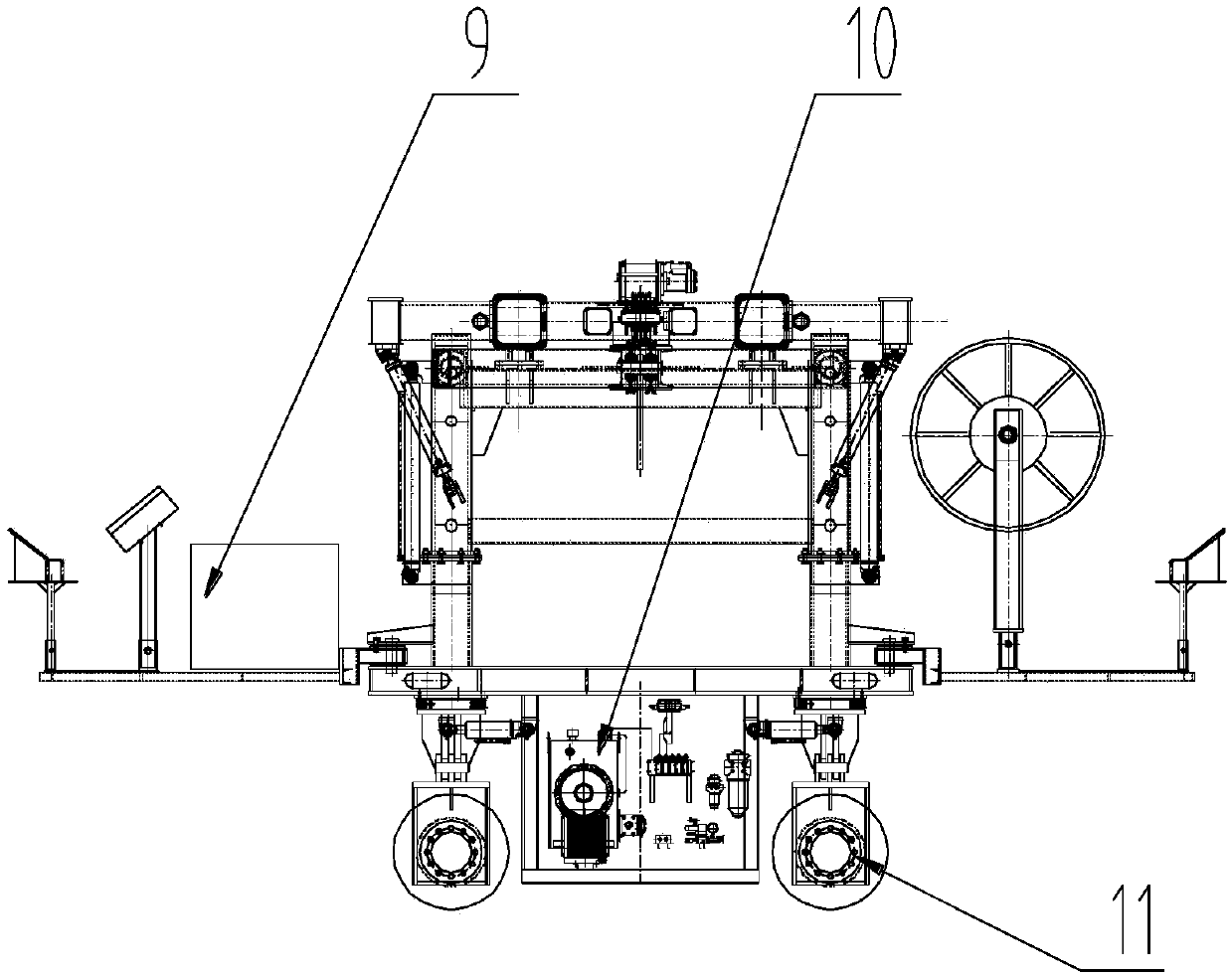 A tire-type subway paving changer and its span-changing method