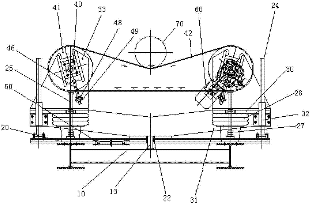 Fusion epoxy powder coating surface processing device and adjusting method thereof