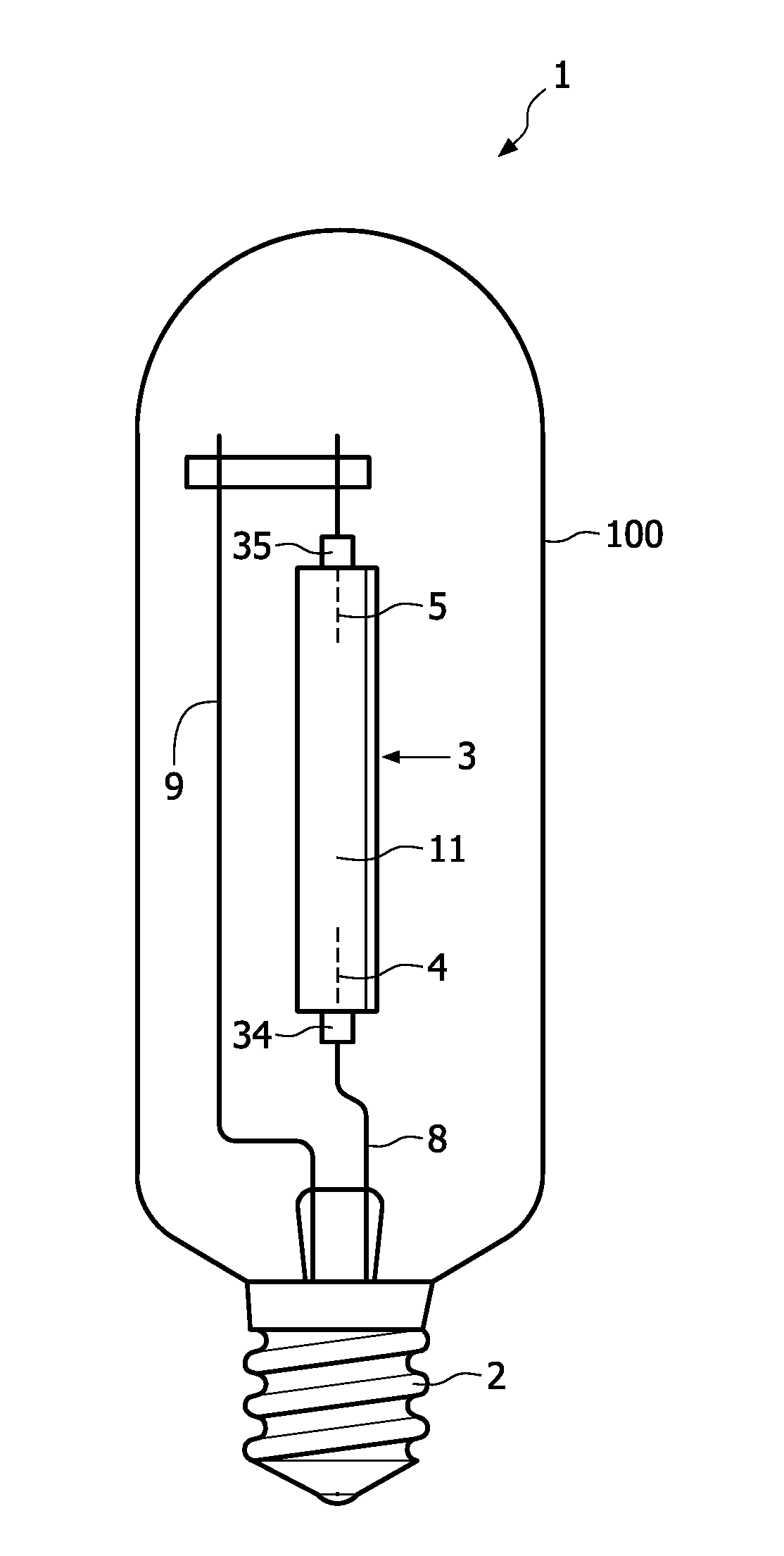 Metal halide lamp with oversaturated red