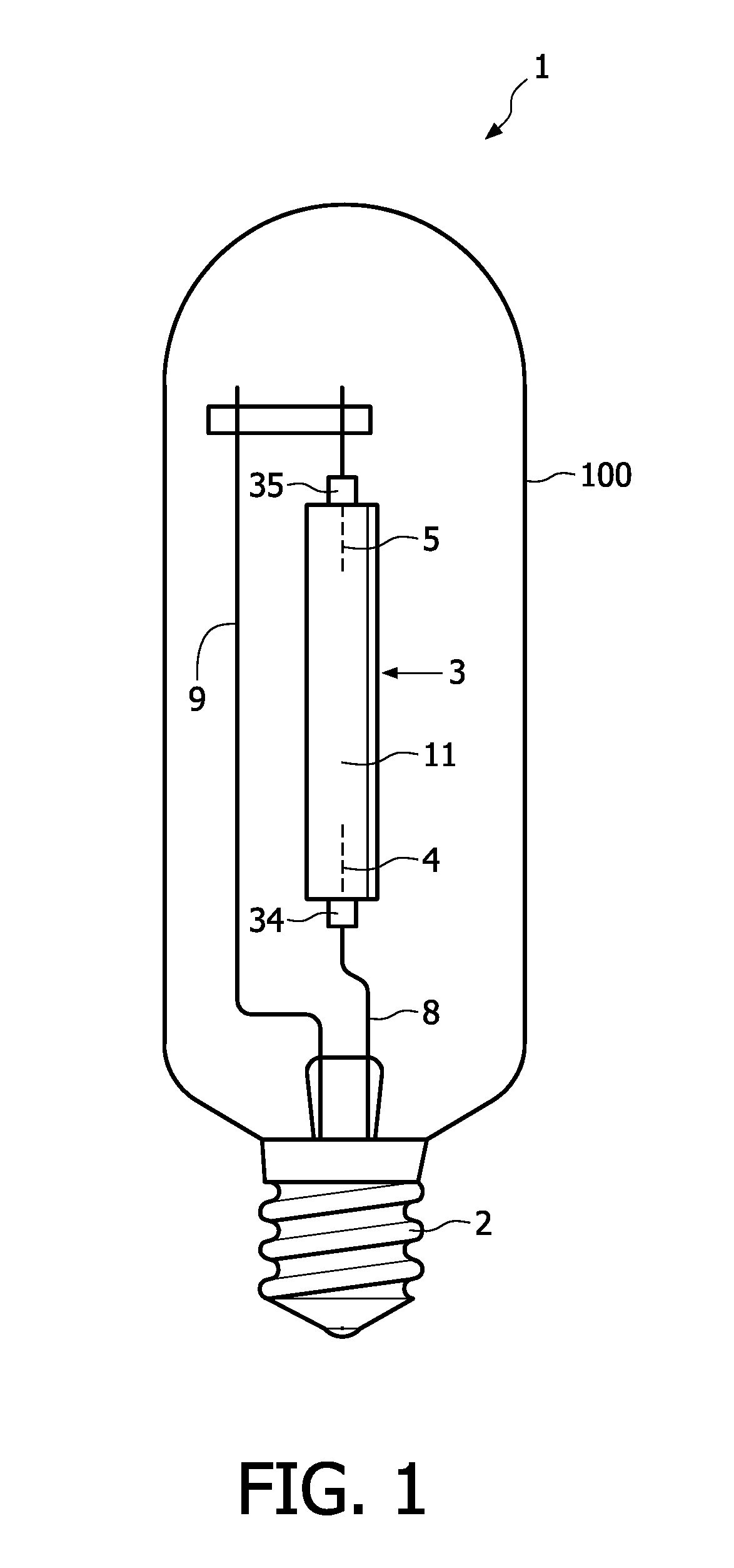 Metal halide lamp with oversaturated red