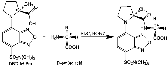 Amino functional group chiral compound resolution labeling with fluorescent derivatization reagent