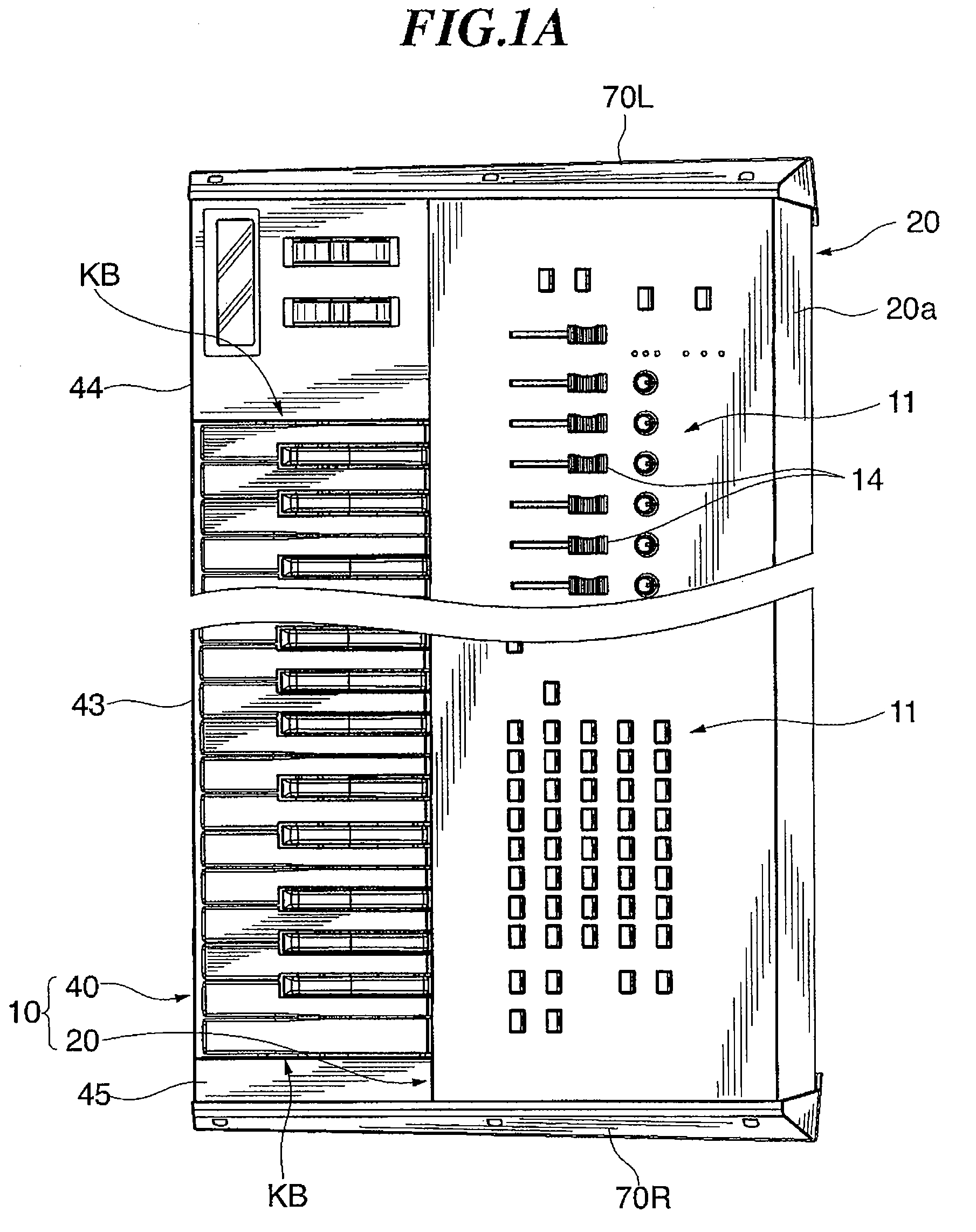 Housing structure of electronic keyboard musical instrument