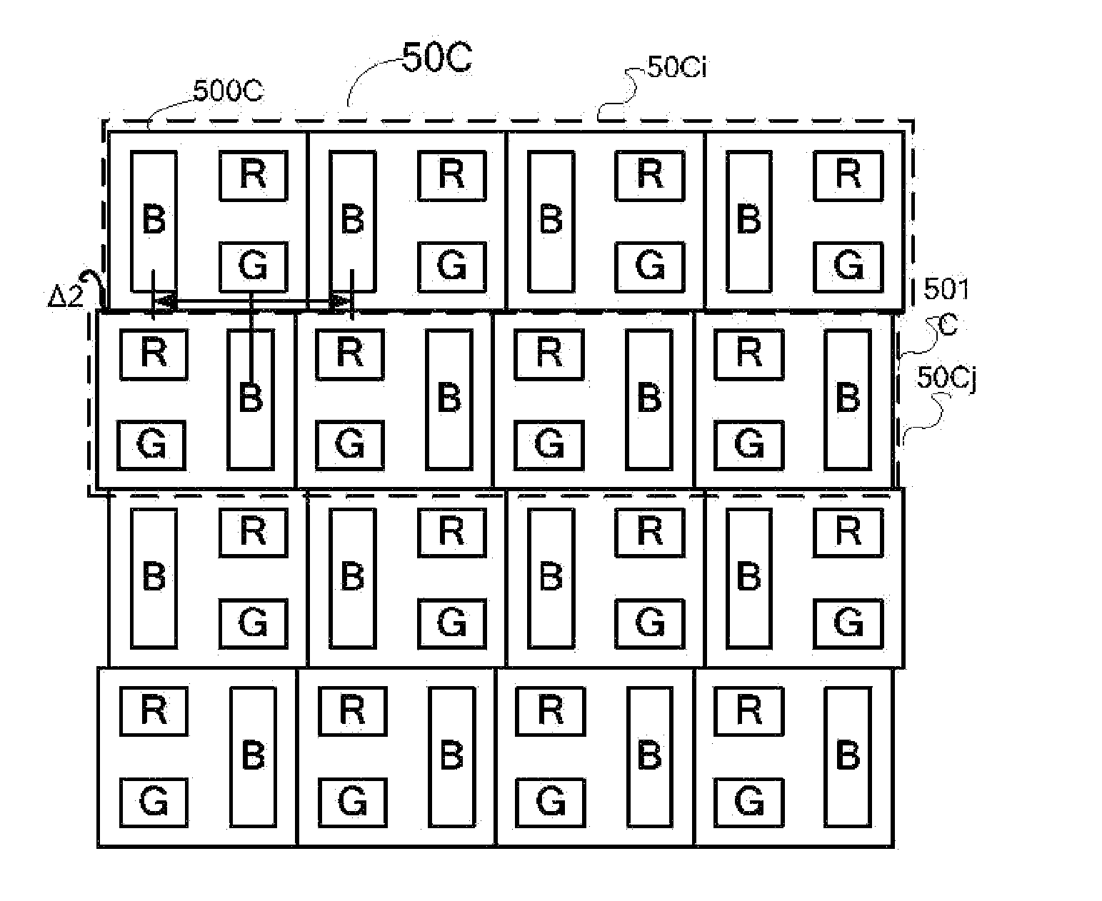 Pixel Structure for OLED Display and Metal Mask Thereof