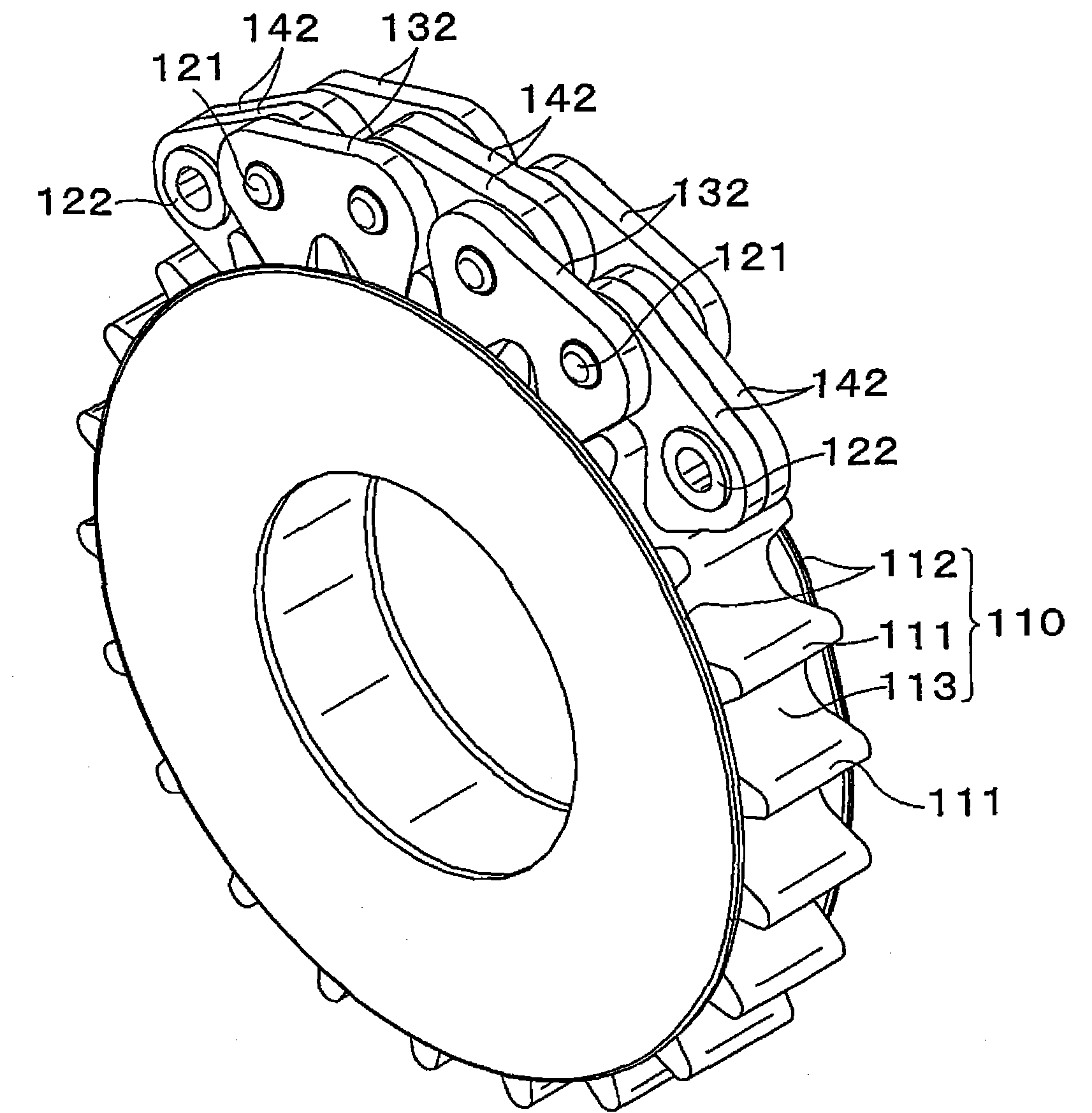 Silent chain transmission device