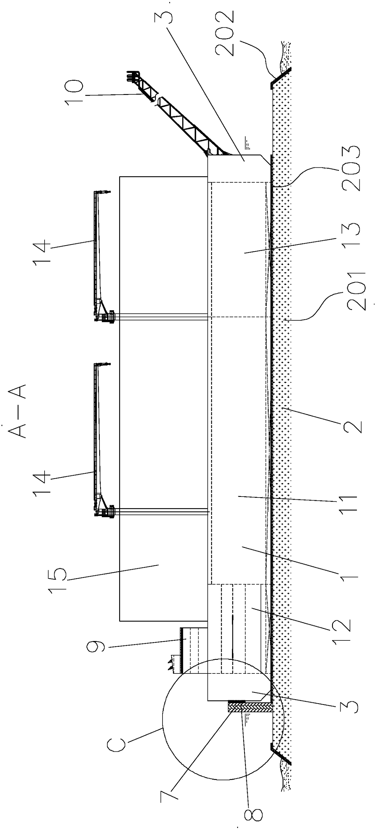 Maritime bottom-sitting type natural gas treatment device