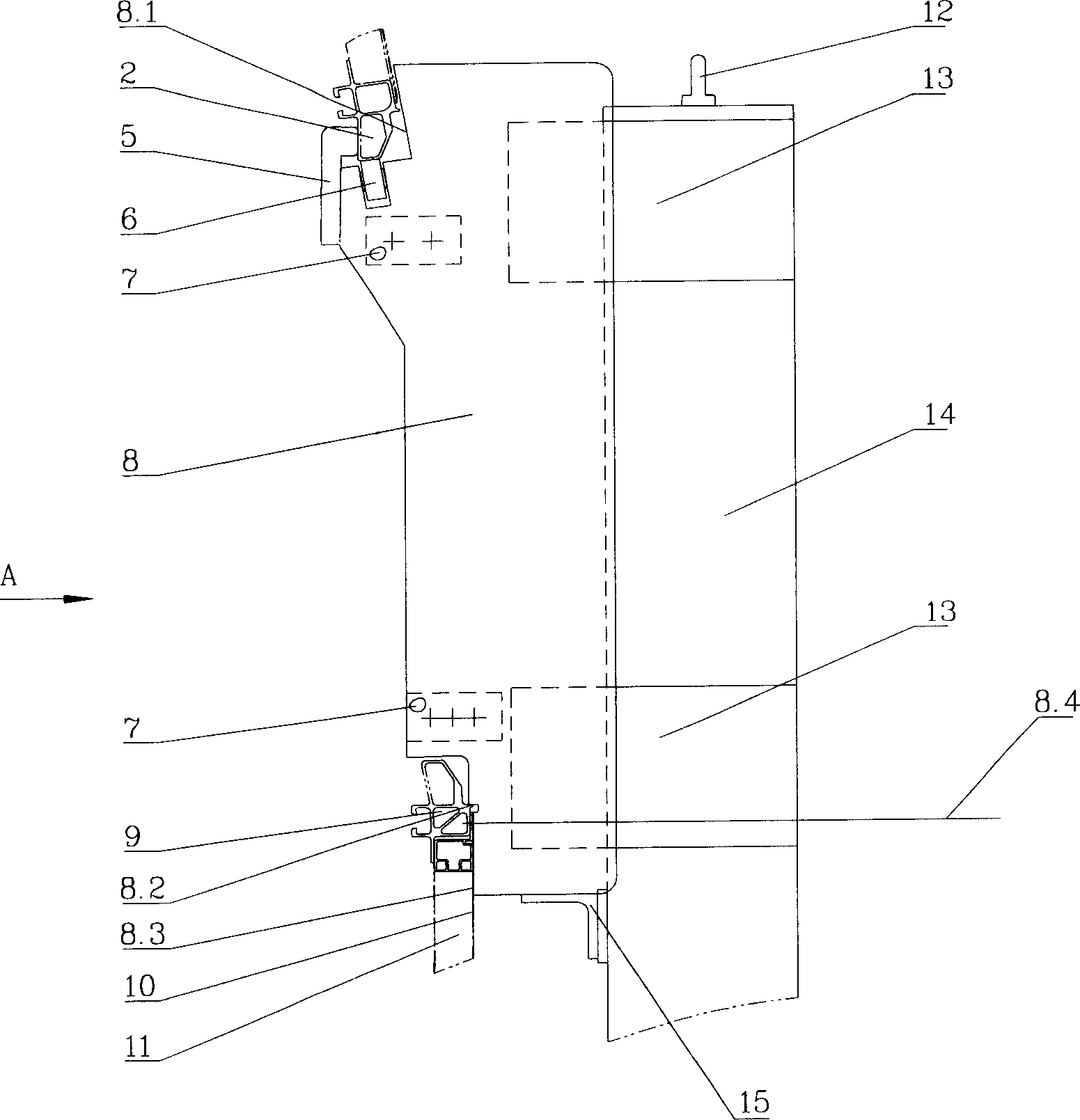 Pulley positioning device for part assembly of large-length vehicle