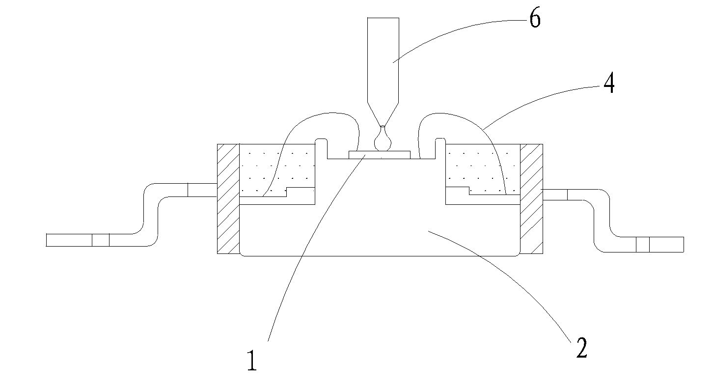 LED and dispensing method of LED fluorescent powder