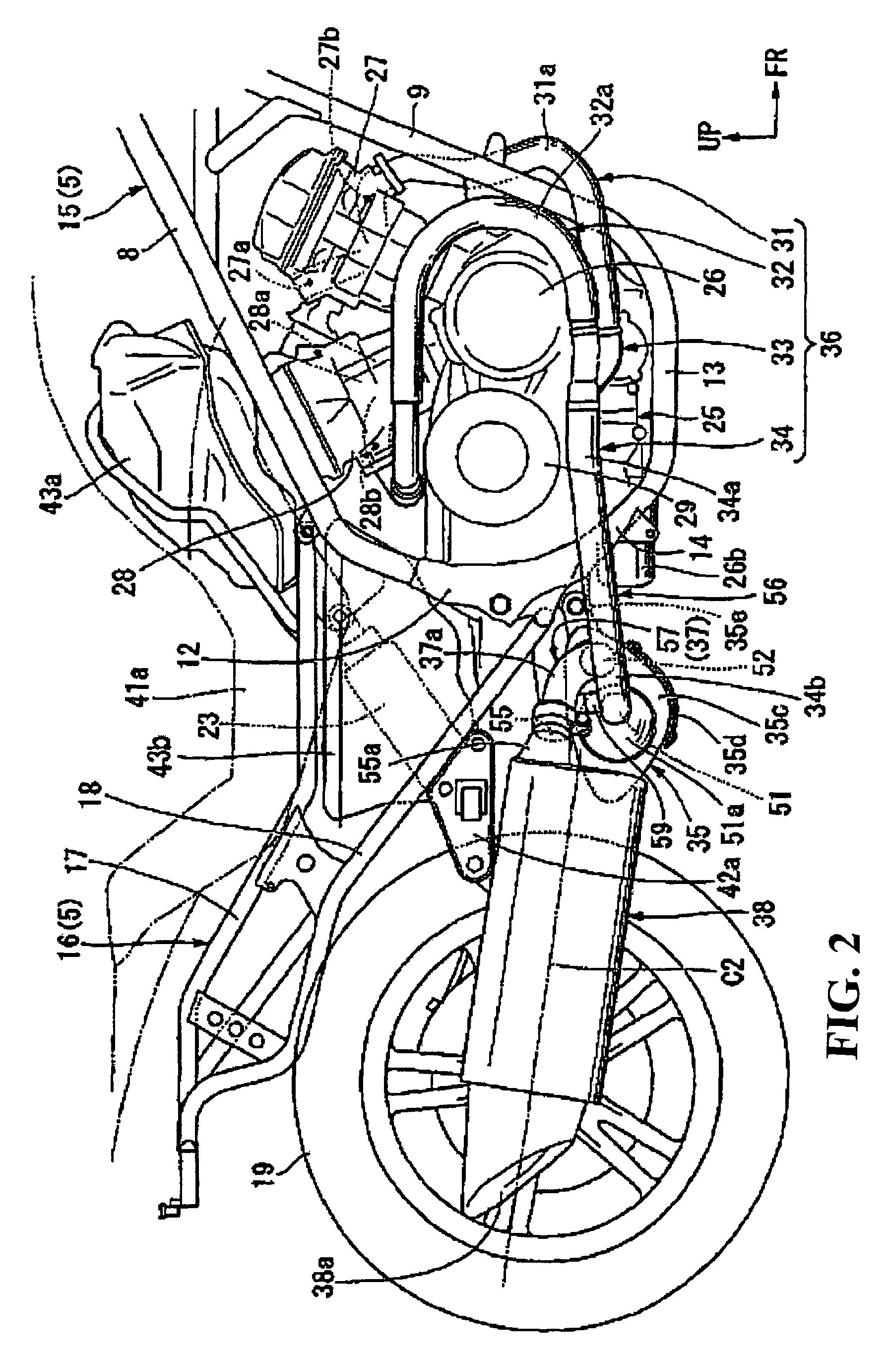 Exhaust pipe structure