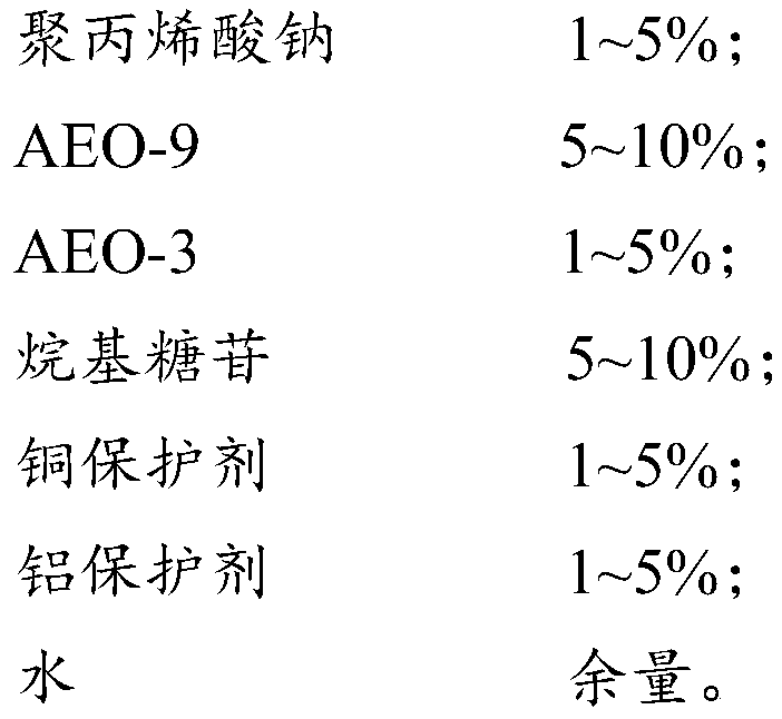 Non-ferrous metal cleaning agent and method of cleaning non-ferrous metal part