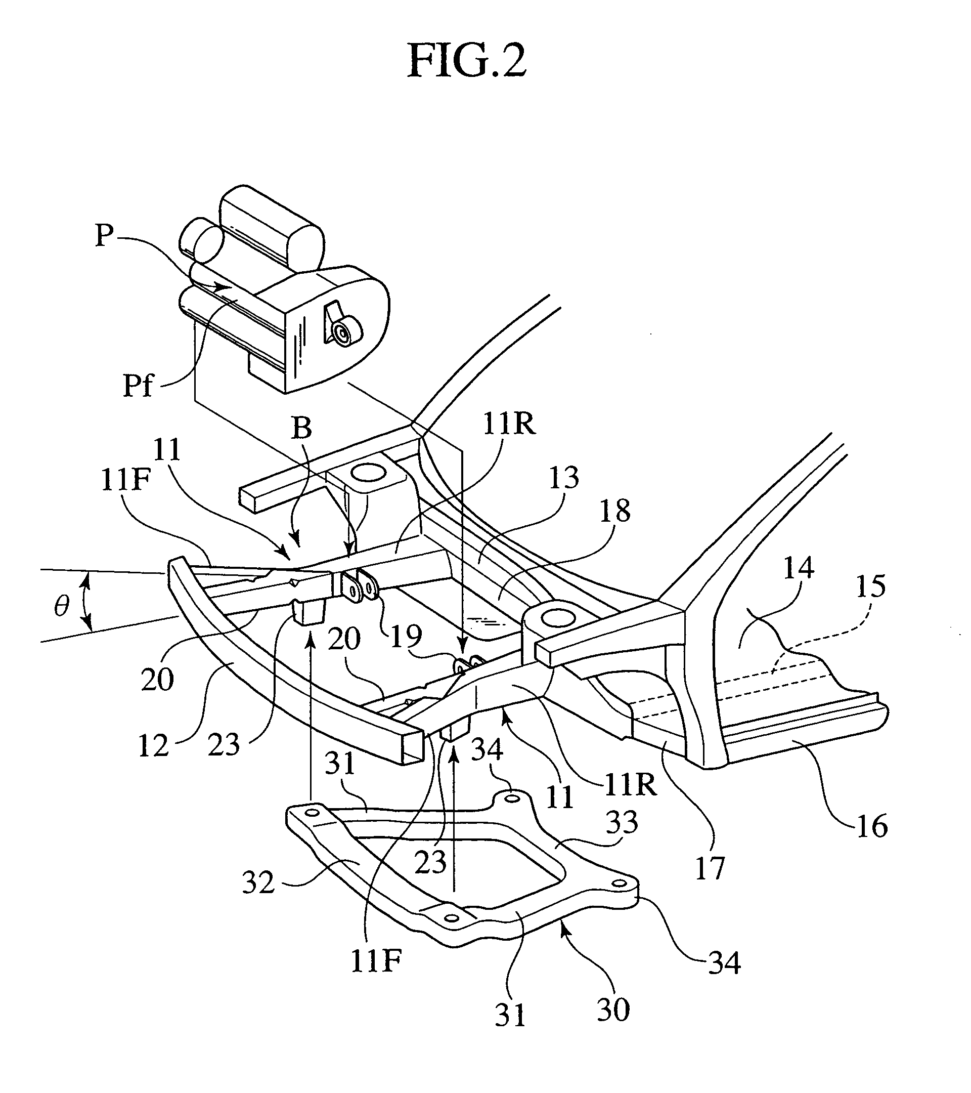 Front body structure for vehicle