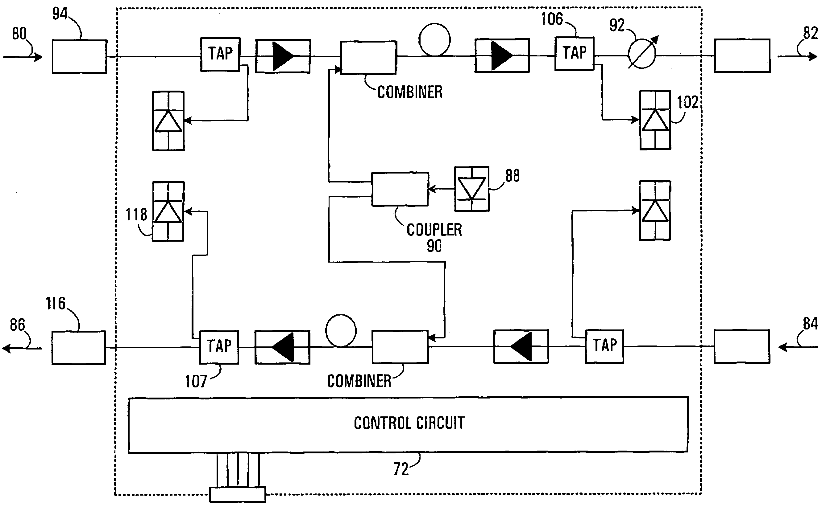 Integrated optical dual amplifier