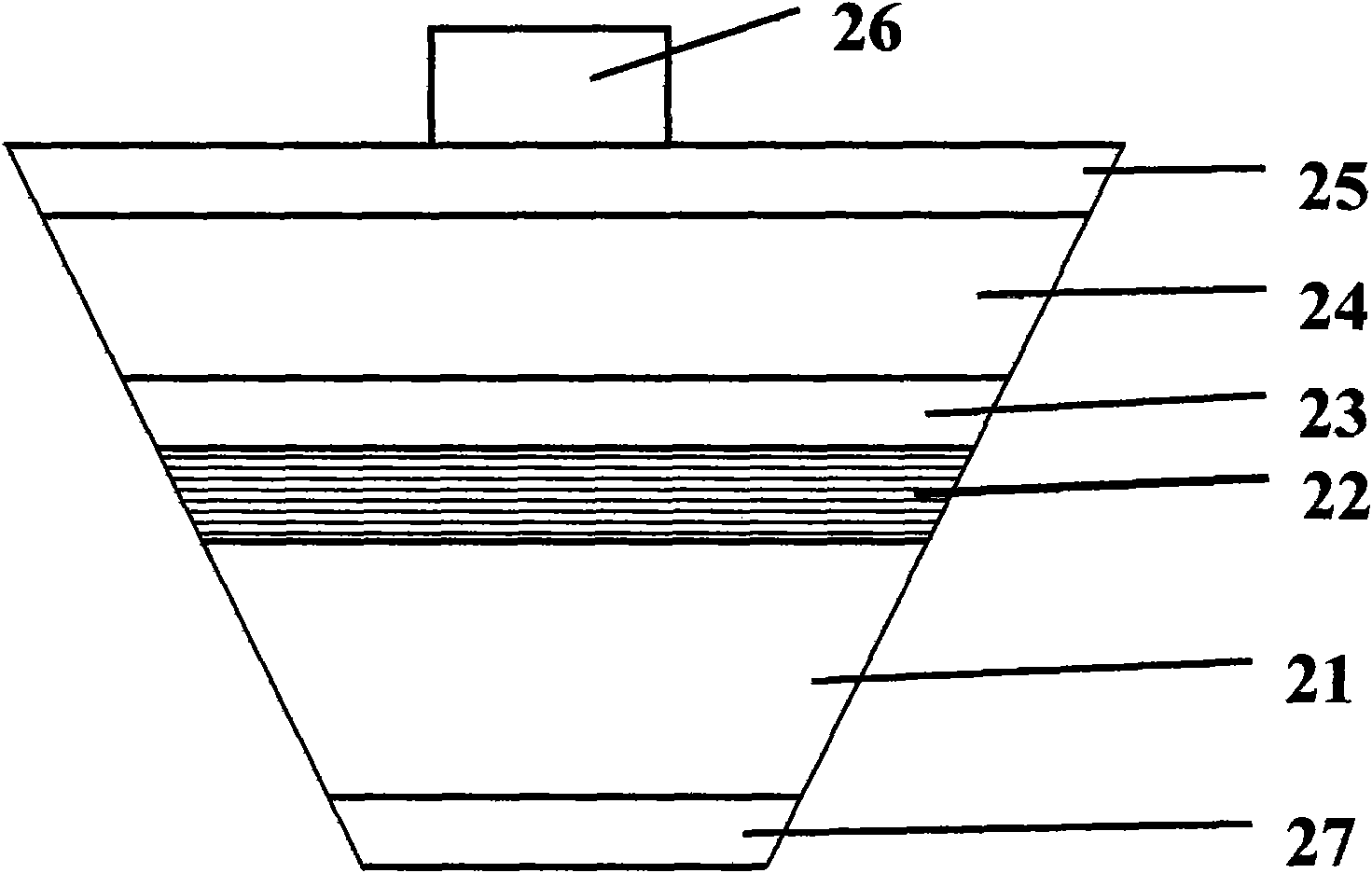 Process for manufacturing AlGaInP light-emitting diode with inclined side face