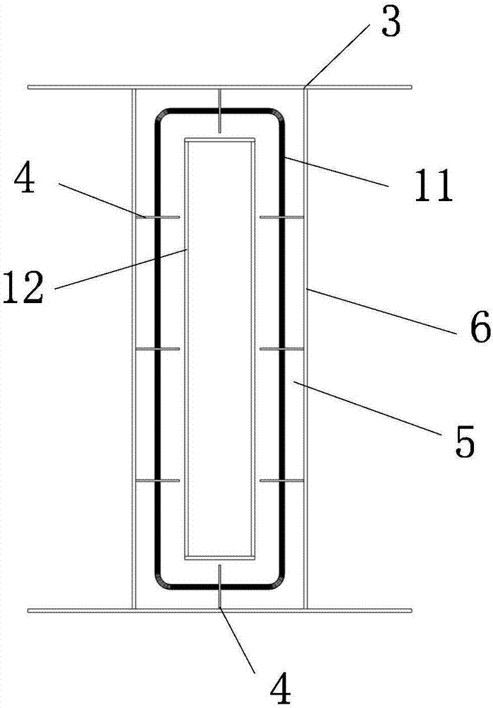 Rigid connection structure form of double-layered steel box concrete pier column and steel beam and construction method