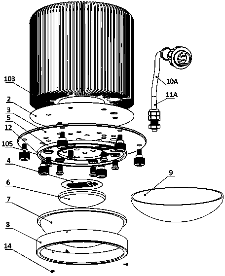 LED road lamp using multifunctional lamp shell as mounting interface support structure