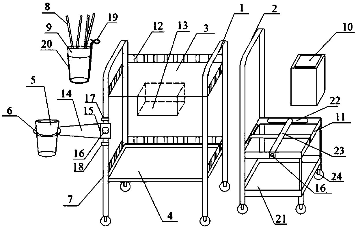 Special combined multifunctional cart for hemodialysis