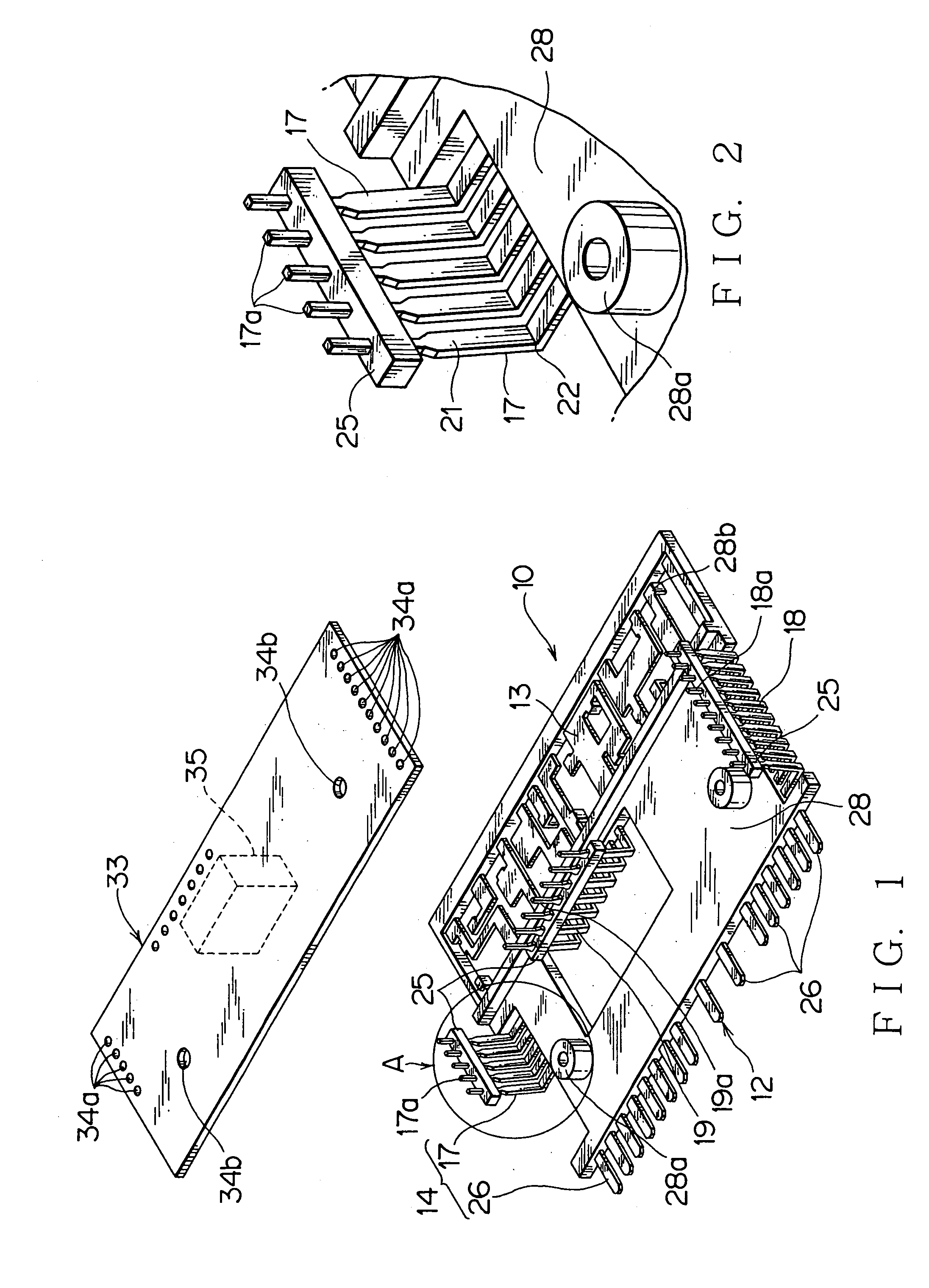 Busbar molded article, process for manufacturing the same and electronic unit