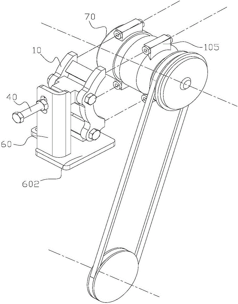 Tensioning device and compressor