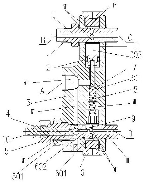 Emergency high-pressure hydraulic control one-way valve