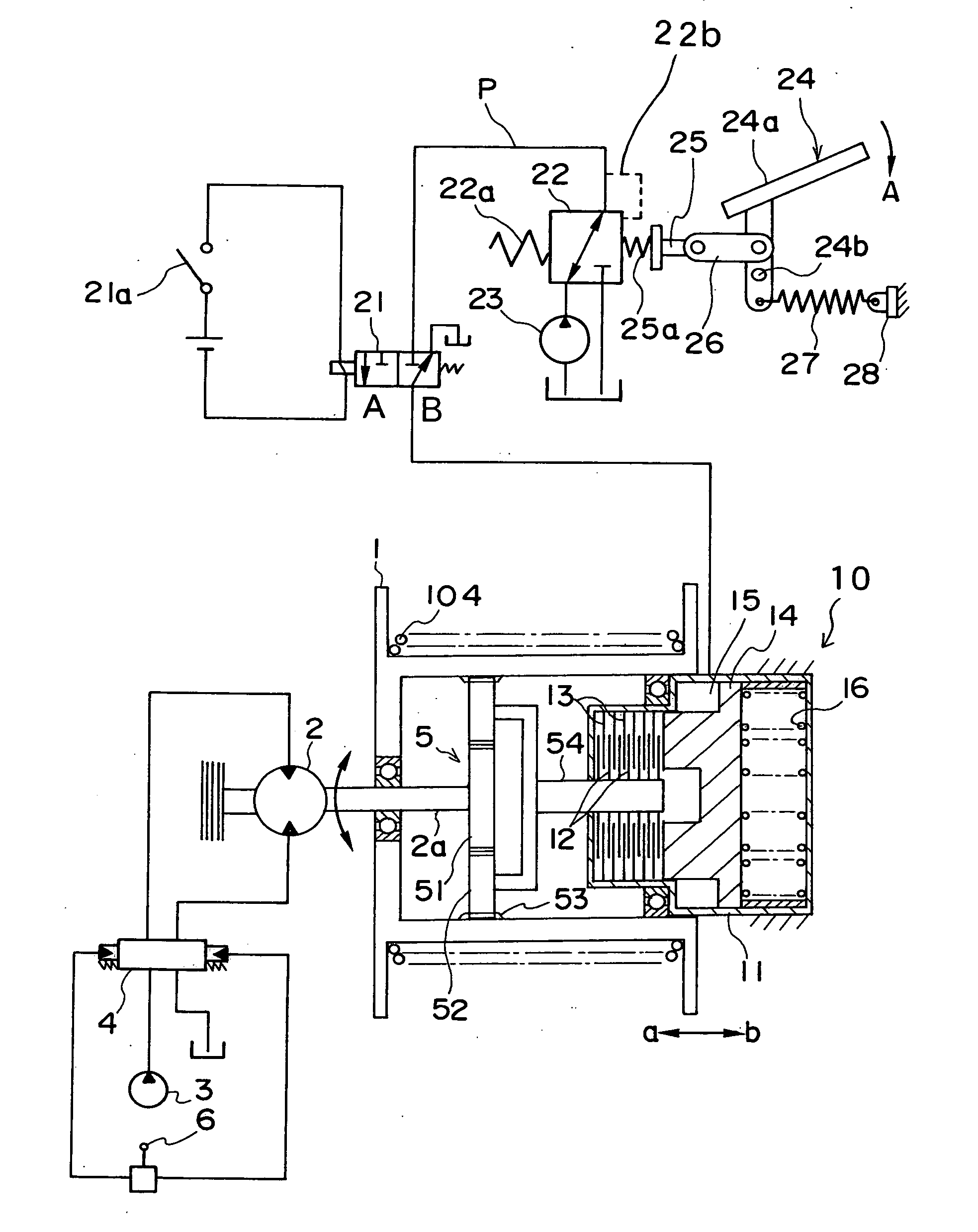 Nagative brake device, construction machine, and method of activating negative