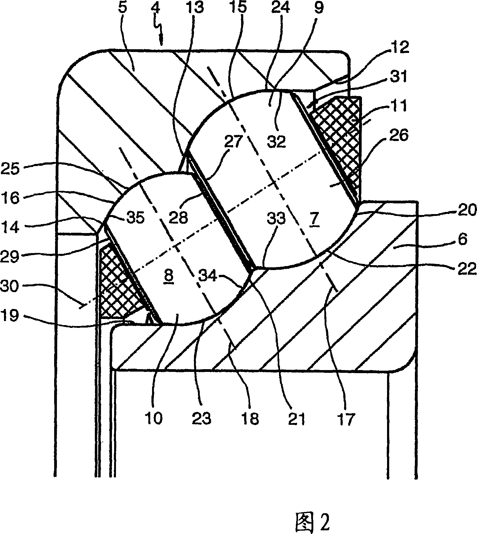 Multiple-row angular contact antifriction bearing, particularly for mounting the bevel pinion shaft in a motor vehicle rear axle differential