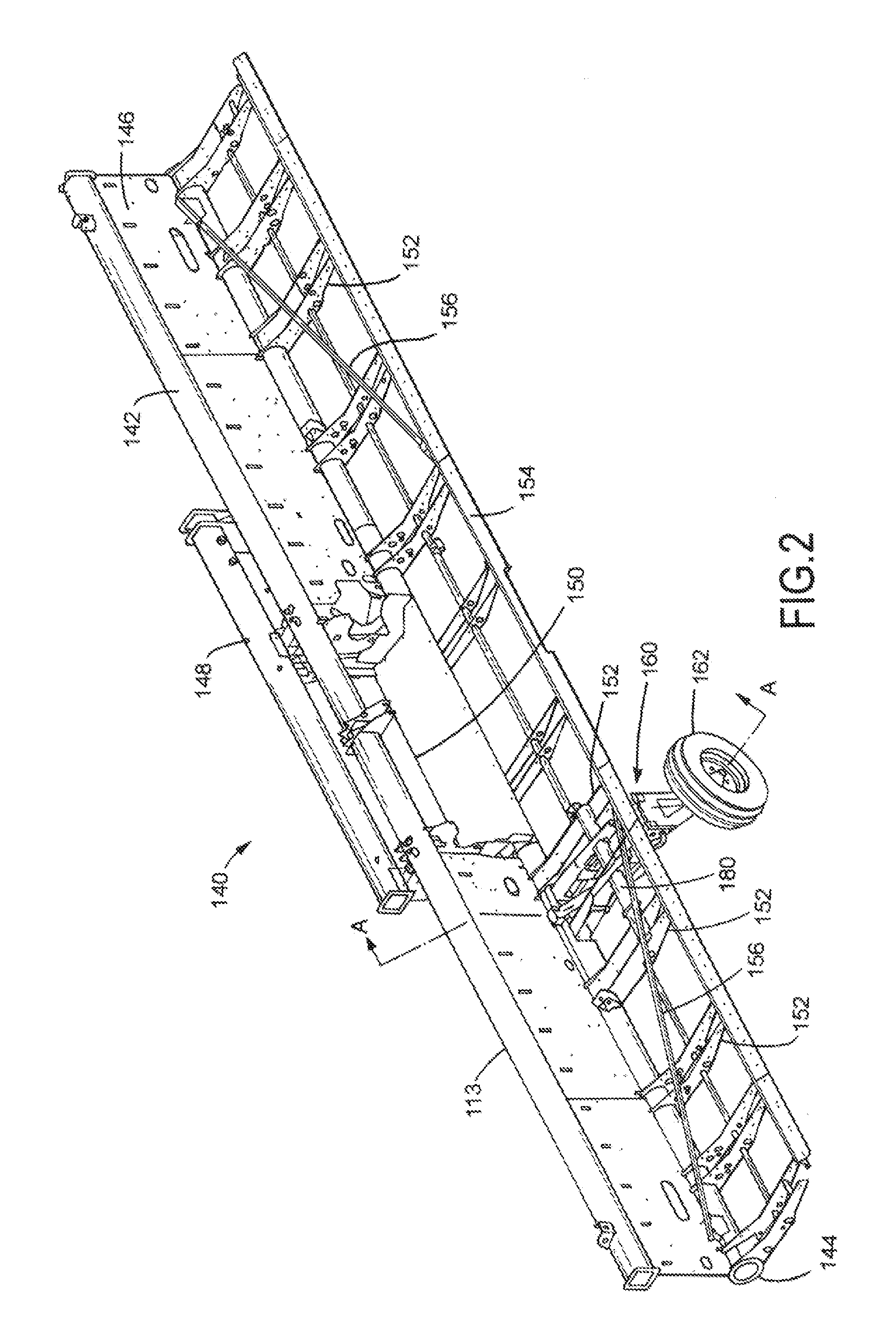 Transport system for a header of an agricultural harvester