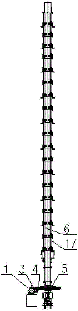 Hollow shaft structure of multi-layer furnace as well as dismounting tool and dismounting method for rabble arm and rabble teeth