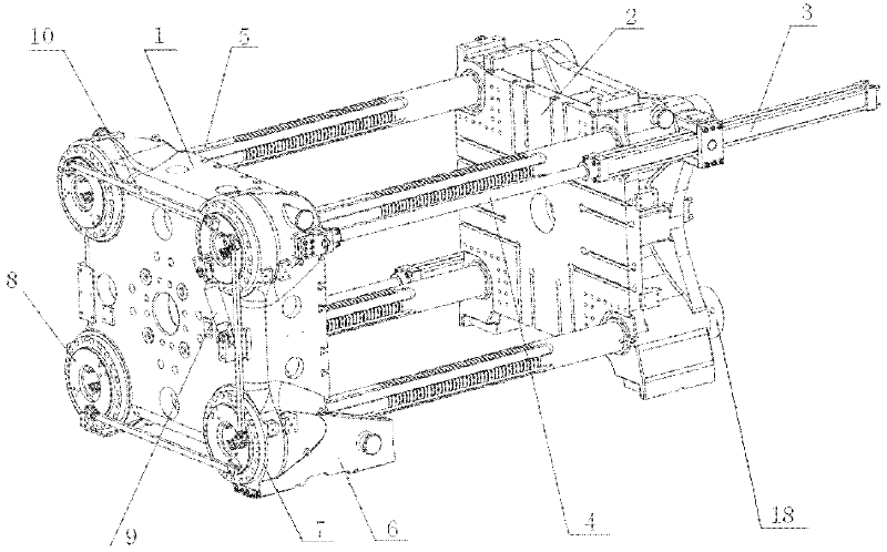 Two-plate type mould locking device