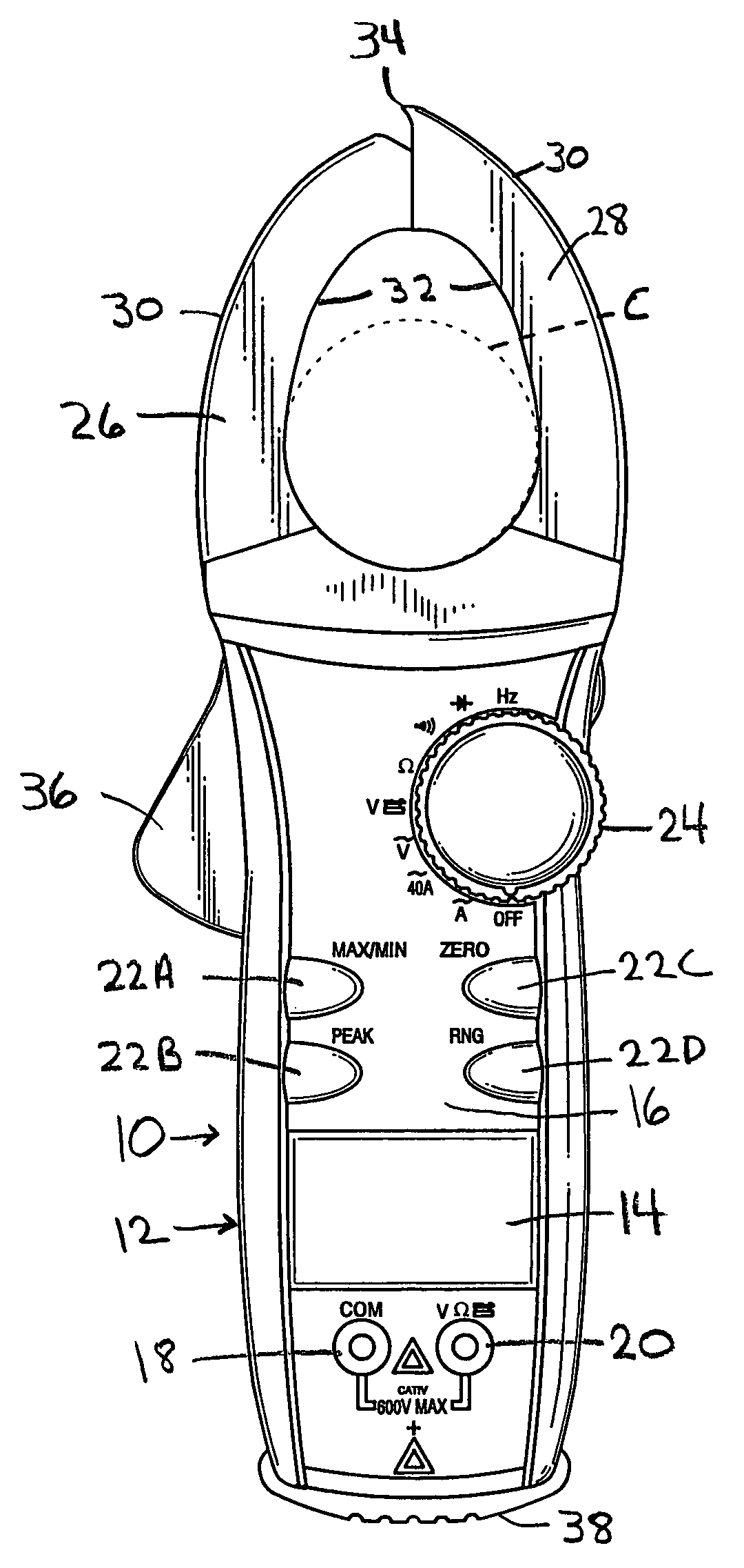 Clamp meter with dual display